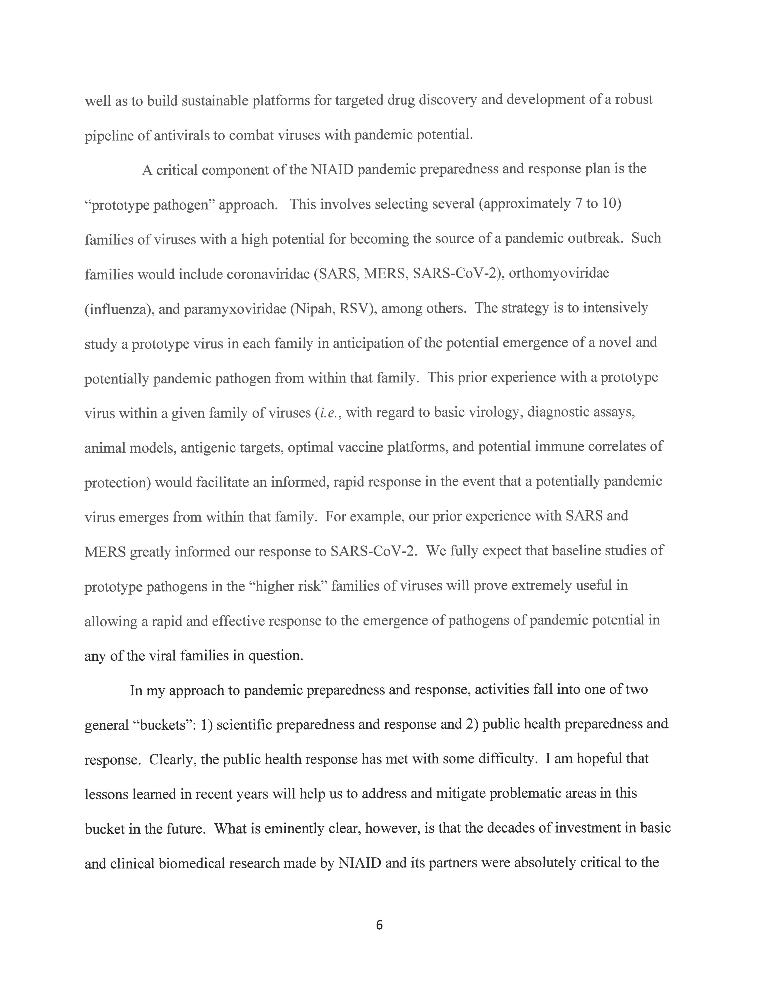 Coronavirus Pandemic Hearing Opening Statement — page 6