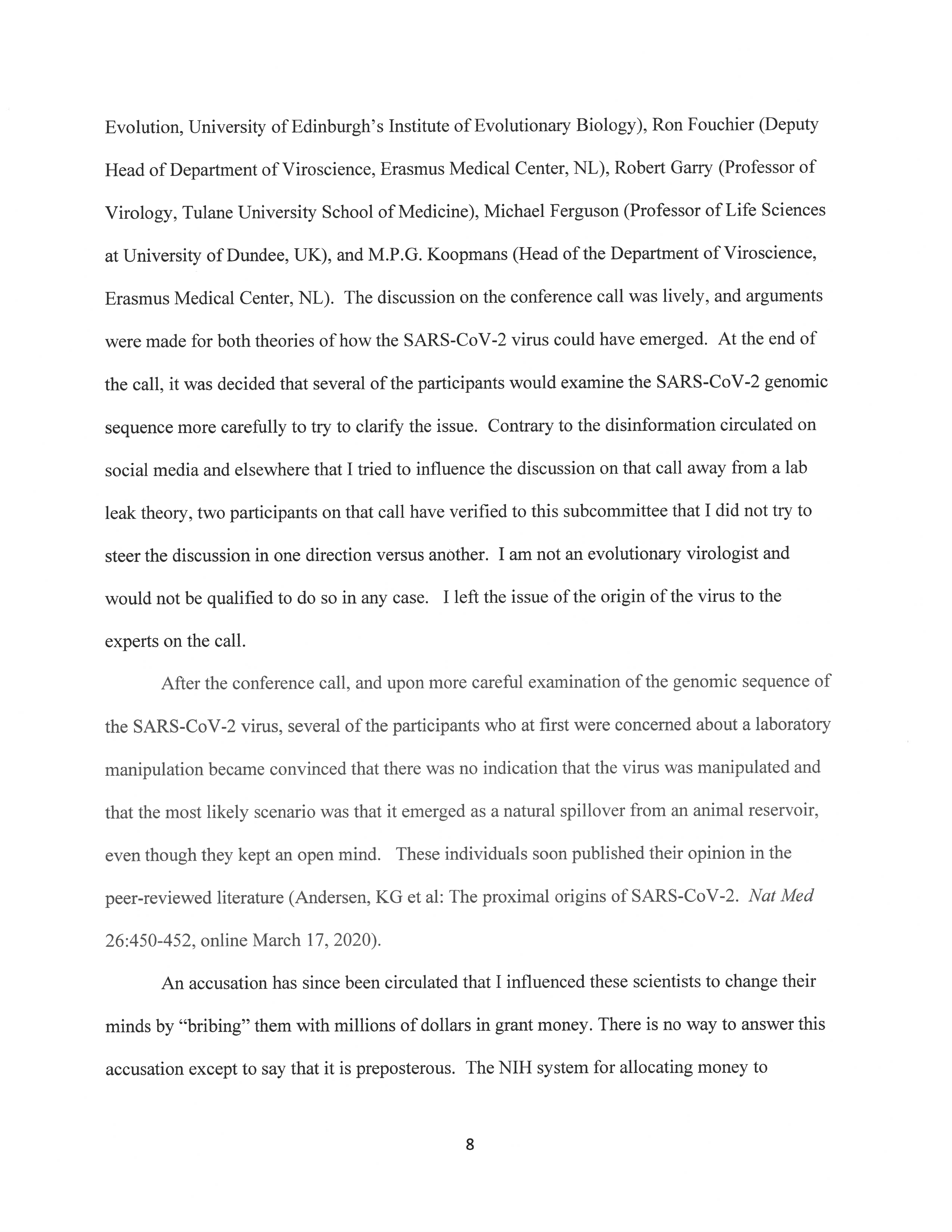 Coronavirus Pandemic Hearing Opening Statement — page 8
