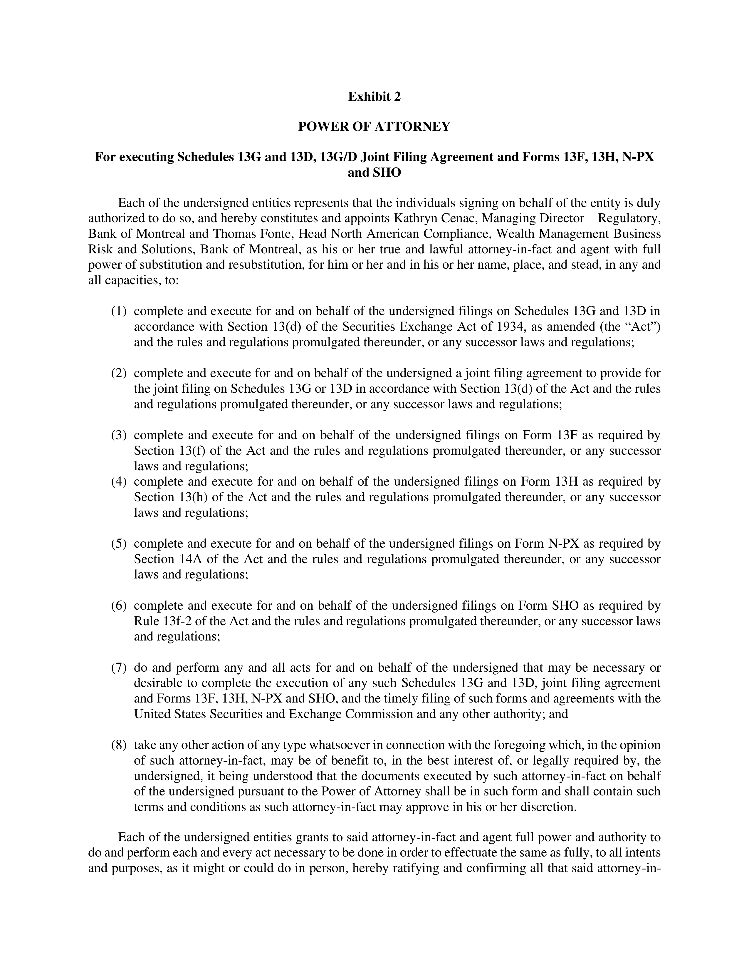 Corporate Power of Attorney — page 1