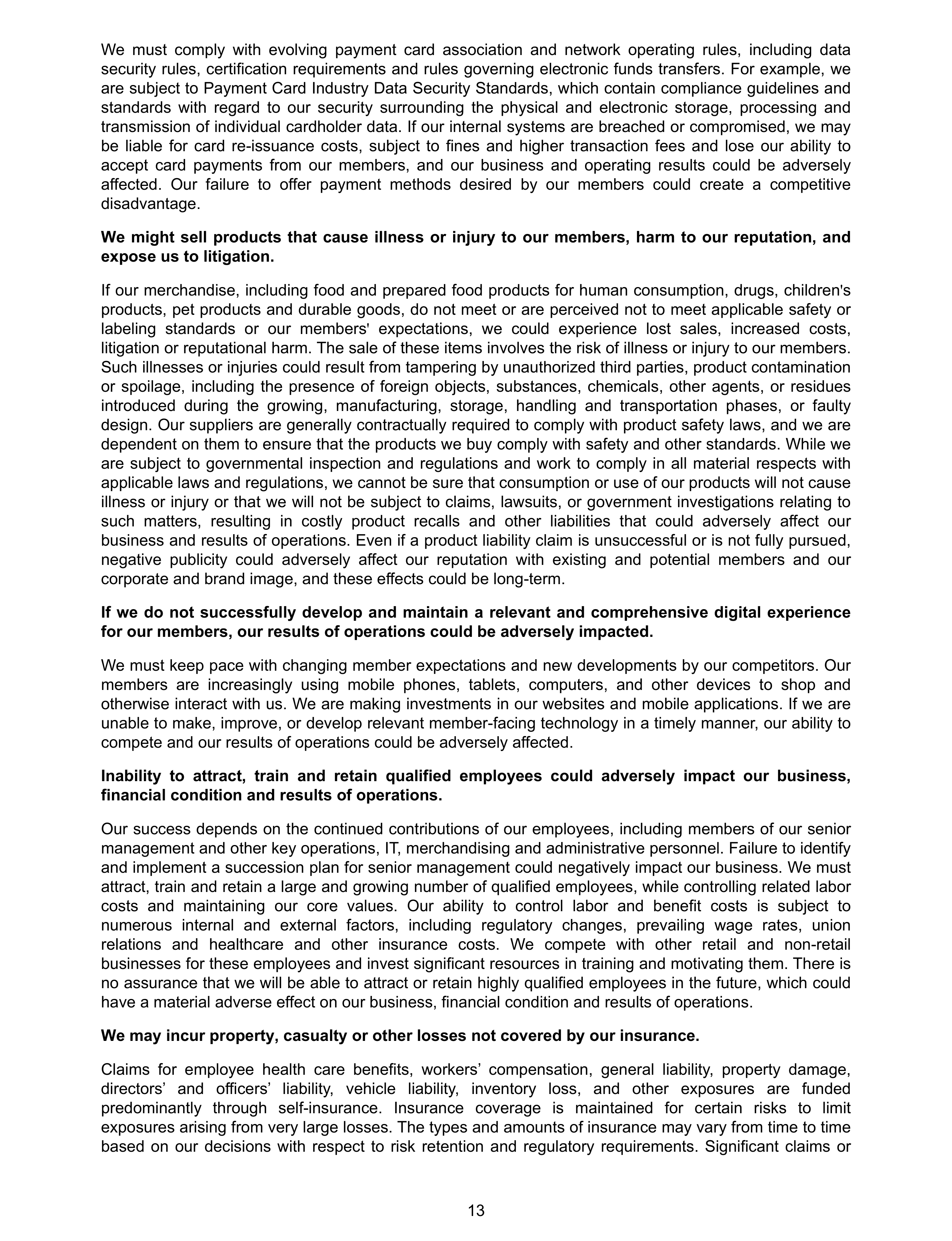 Costco Annual Report — page 19