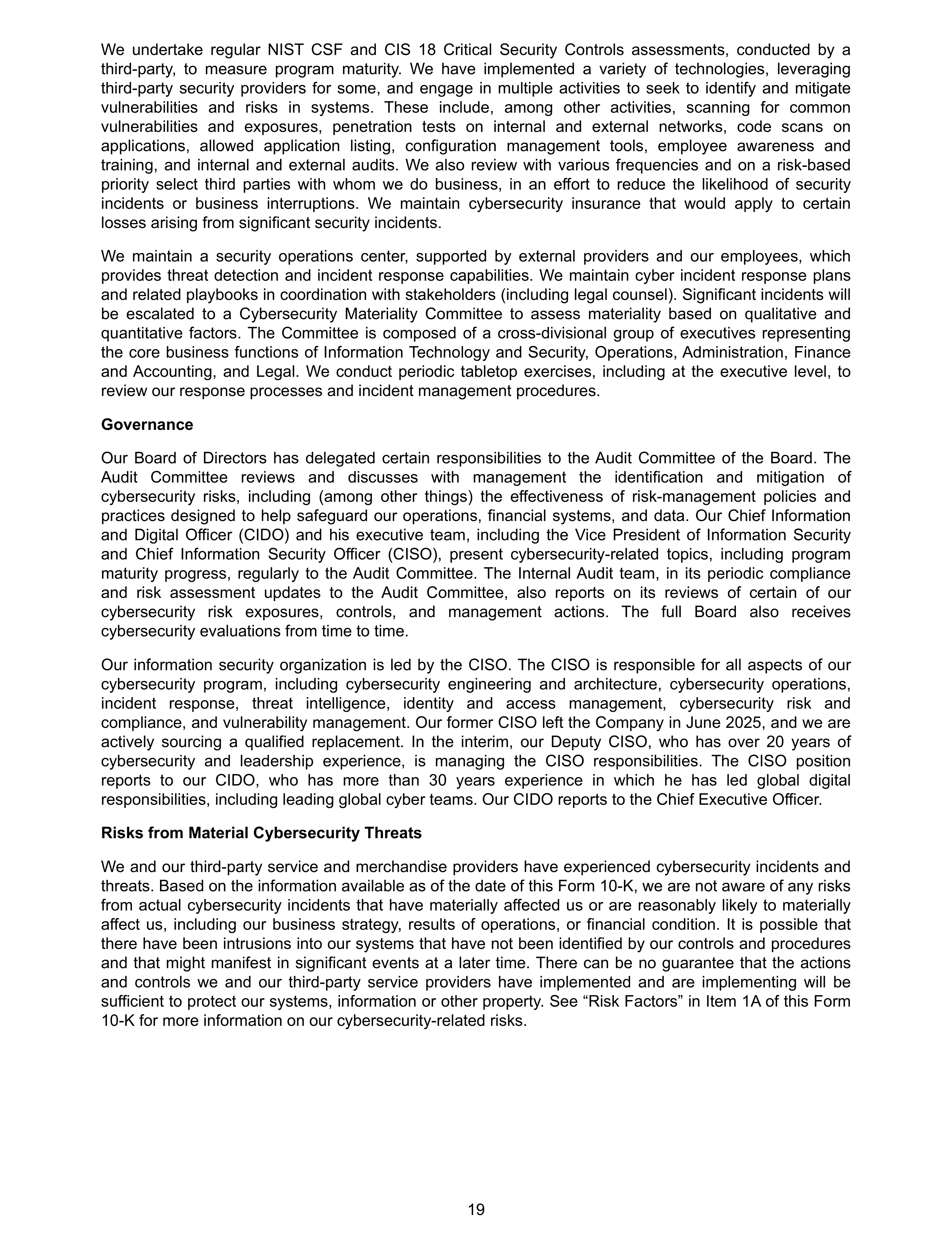 Costco Annual Report — page 25