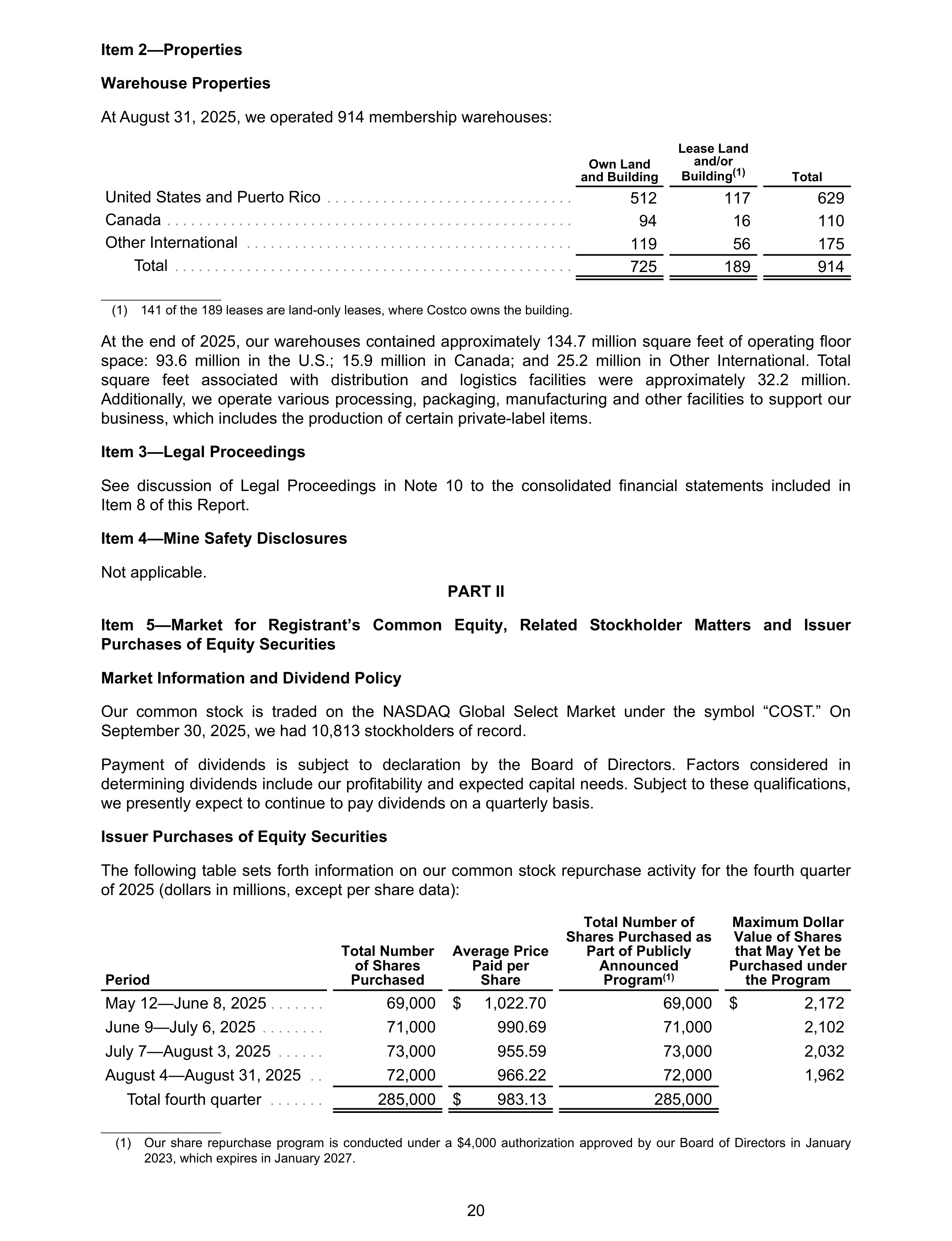 Costco Annual Report — page 26