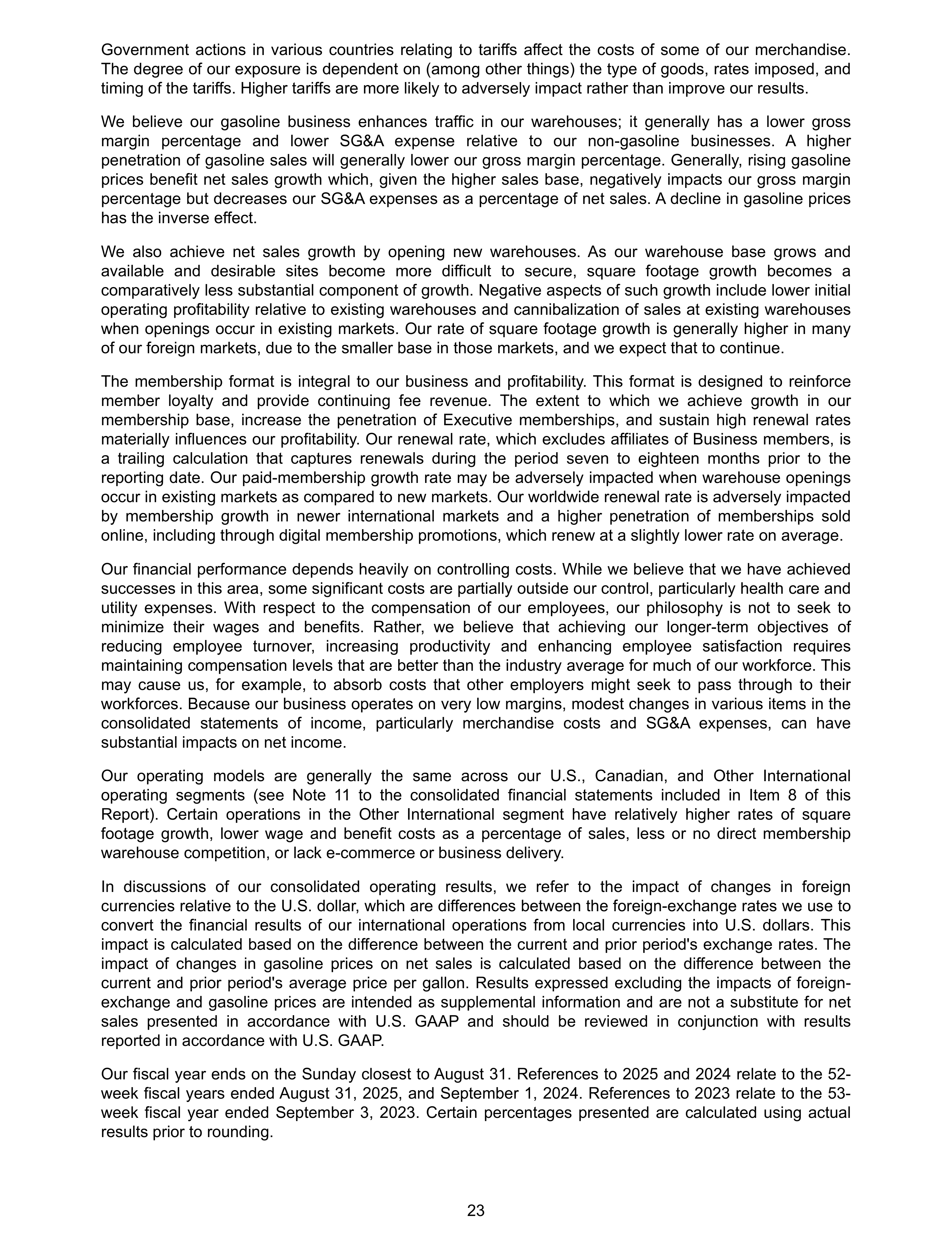 Costco Annual Report — page 29