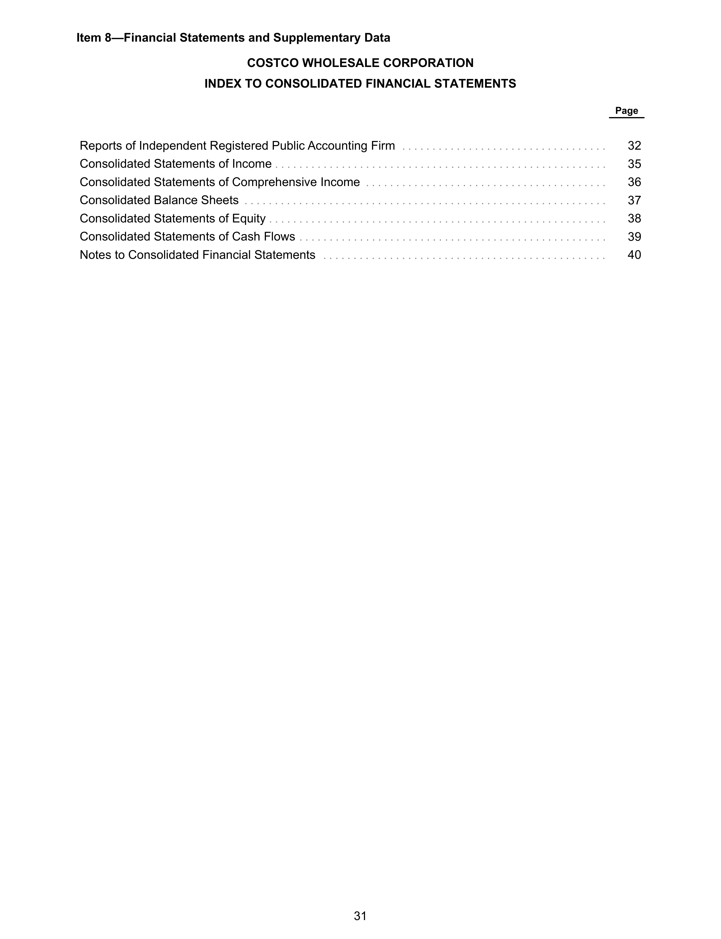 Costco Annual Report — page 37