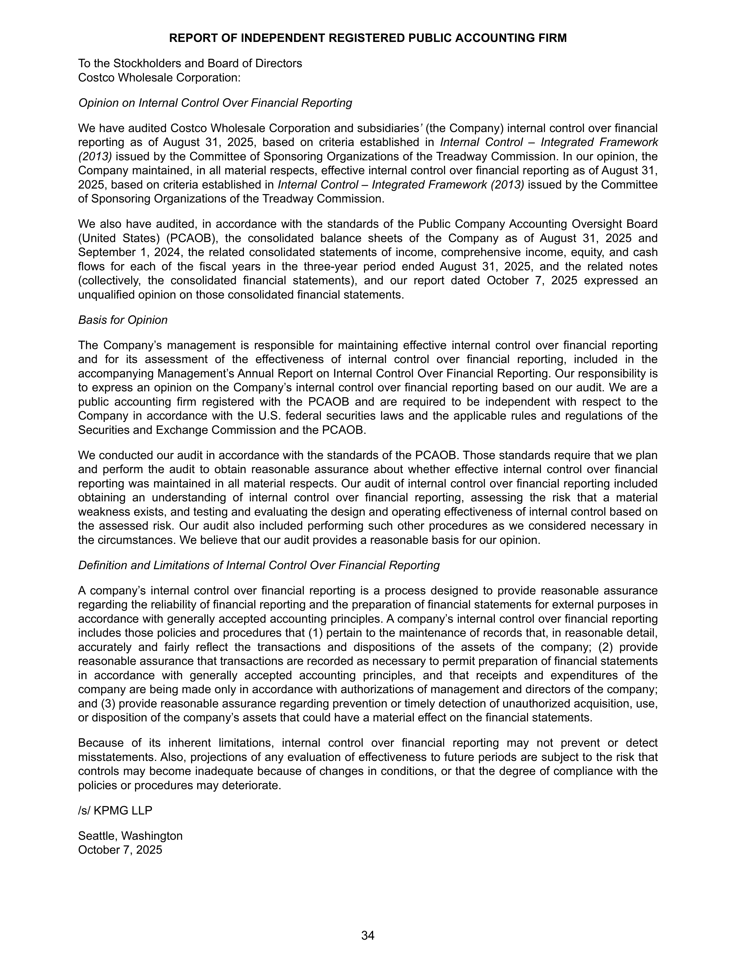 Costco Annual Report — page 40