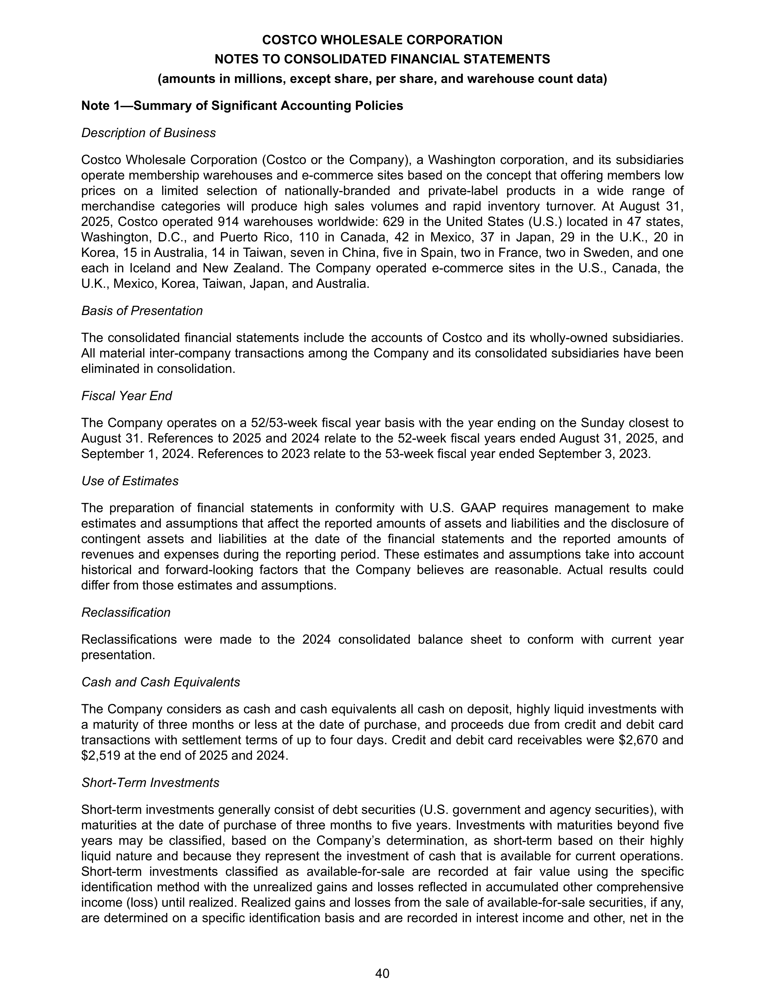 Costco Annual Report — page 46