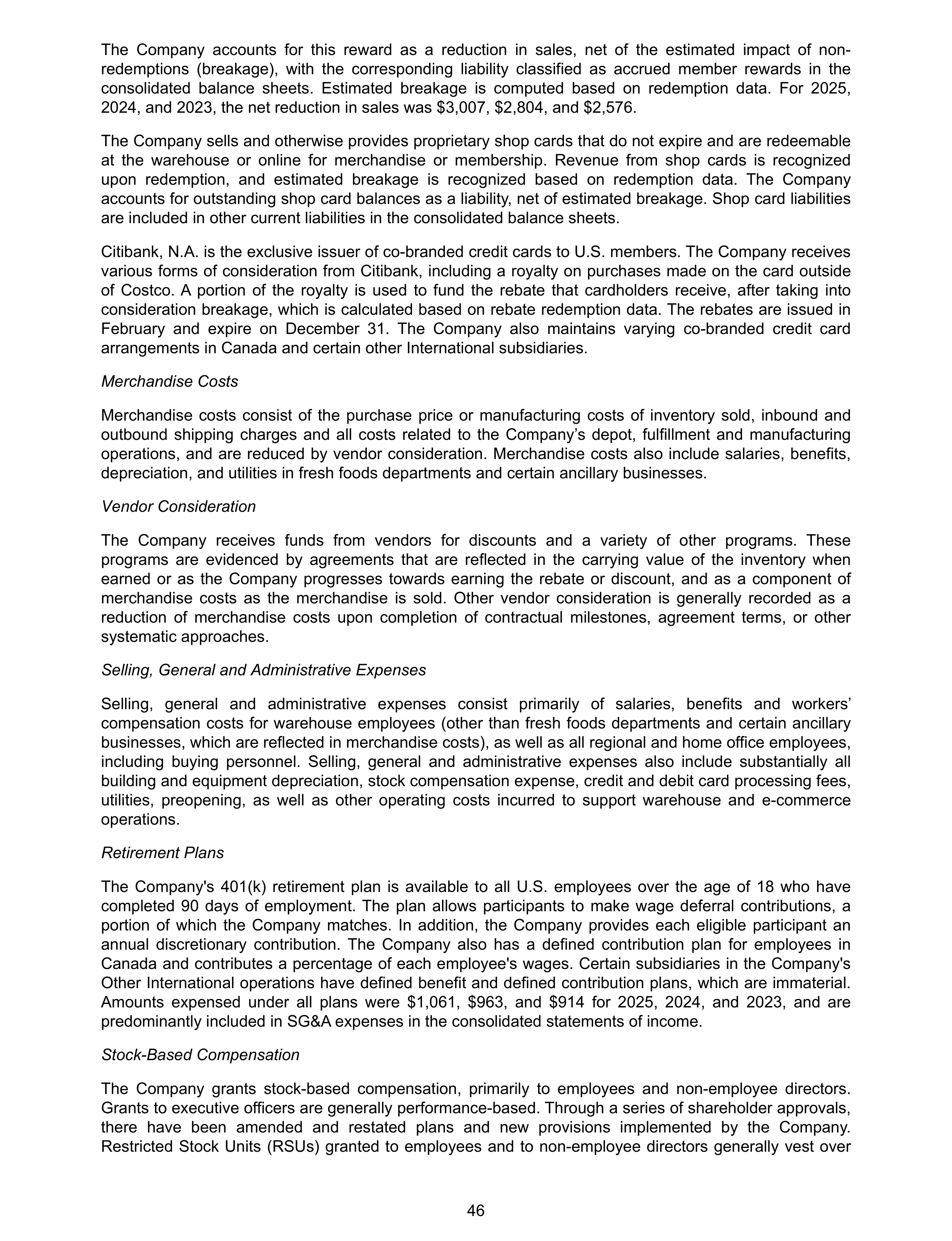 Costco Annual Report — page 52