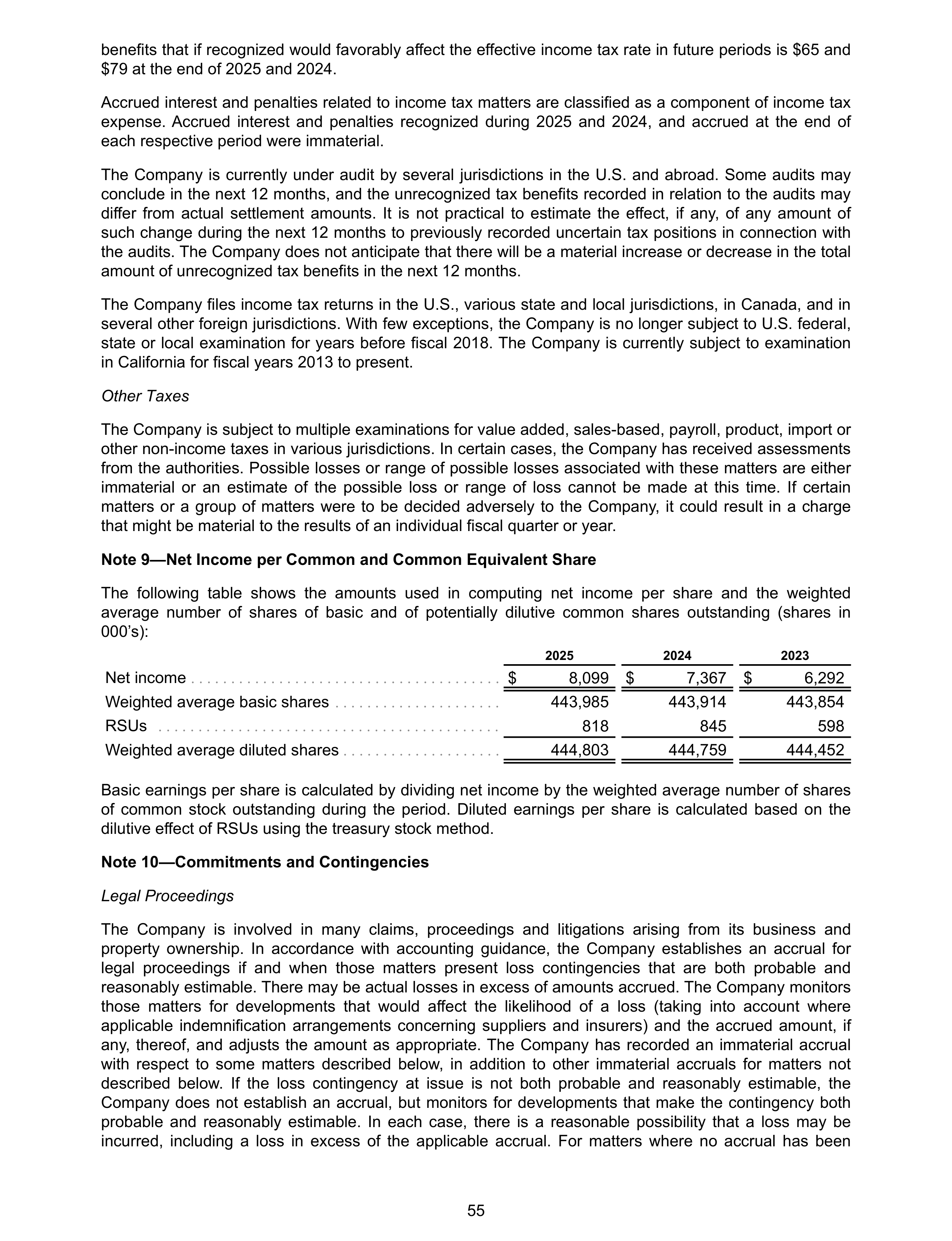 Costco Annual Report — page 61