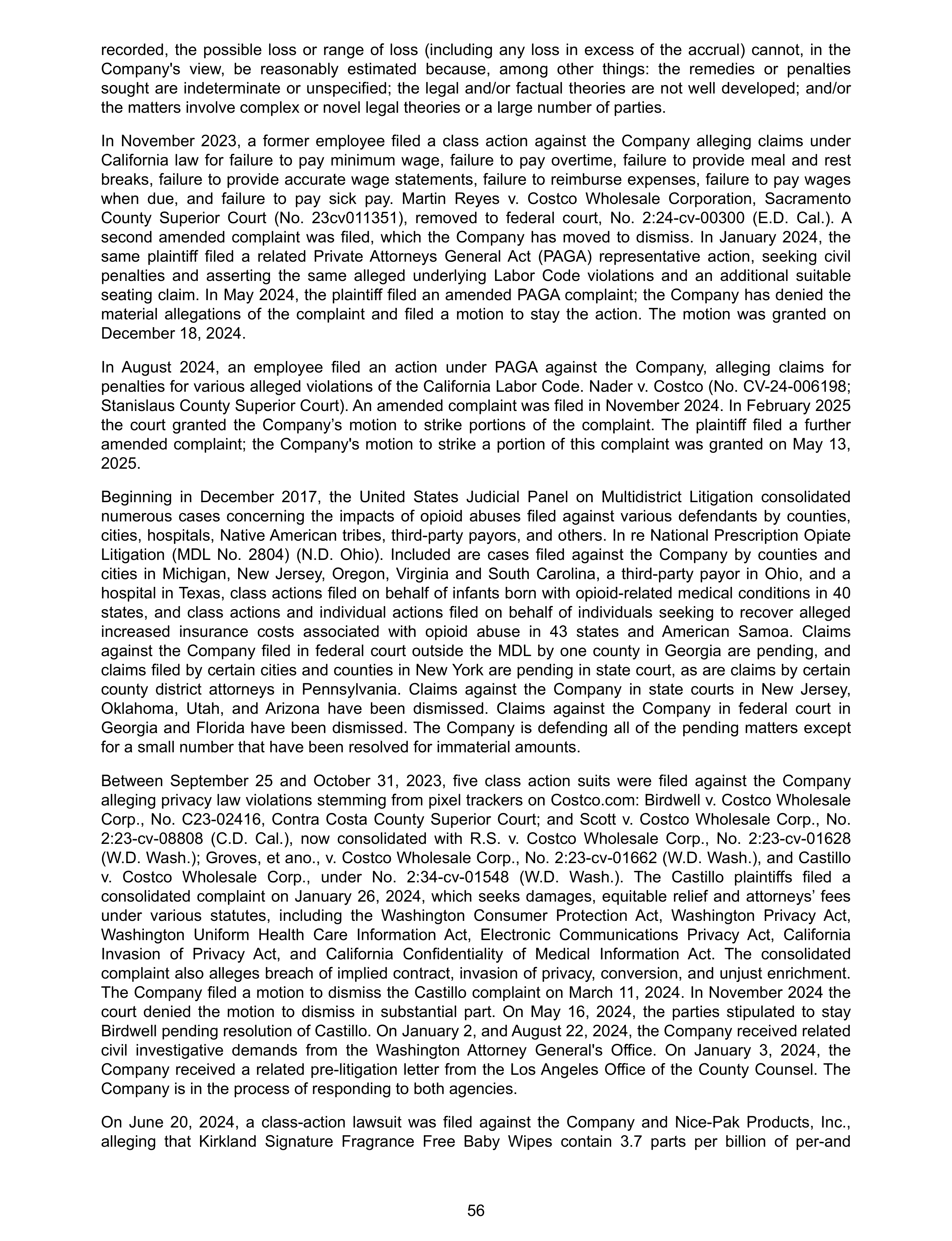 Costco Annual Report — page 62