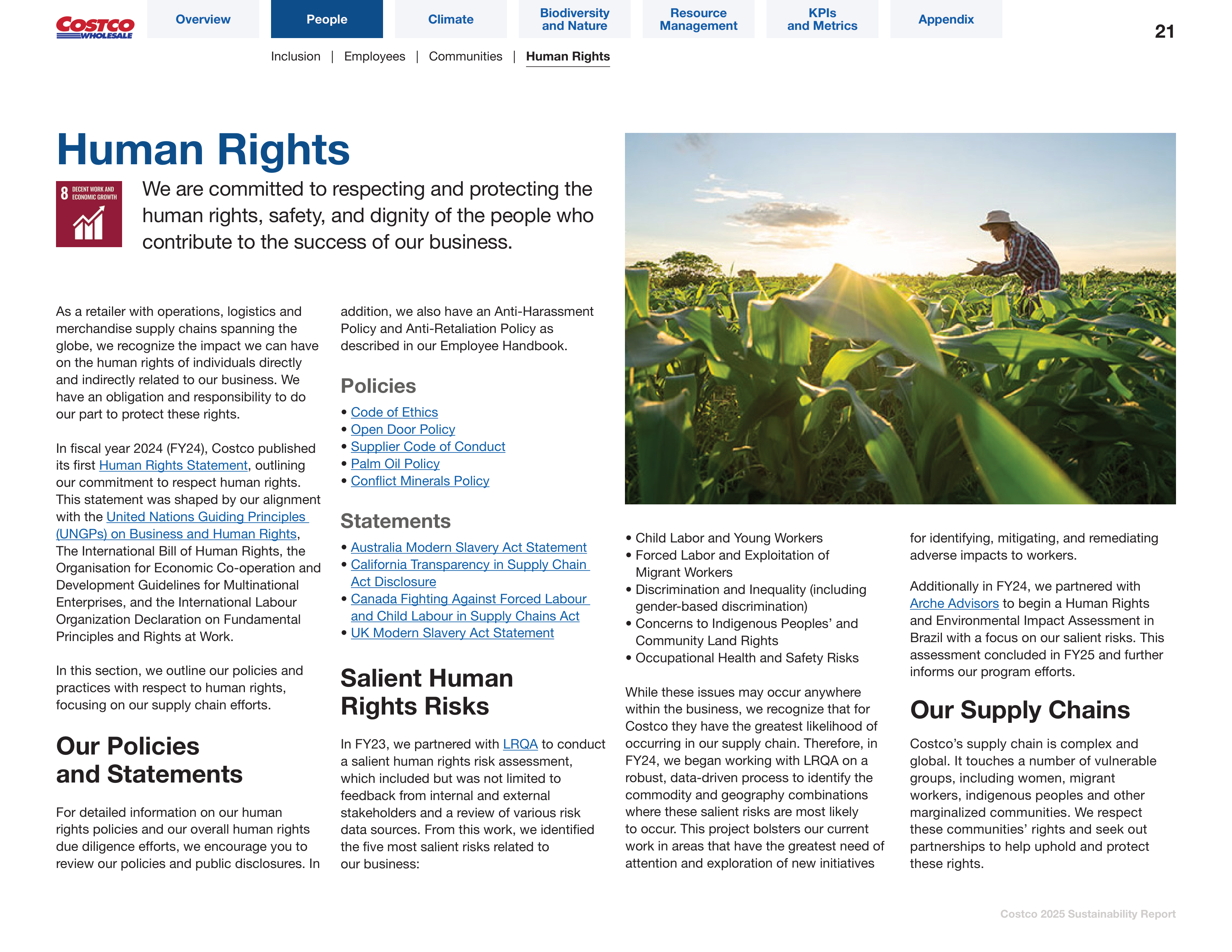 Costco Sustainability Report — page 21