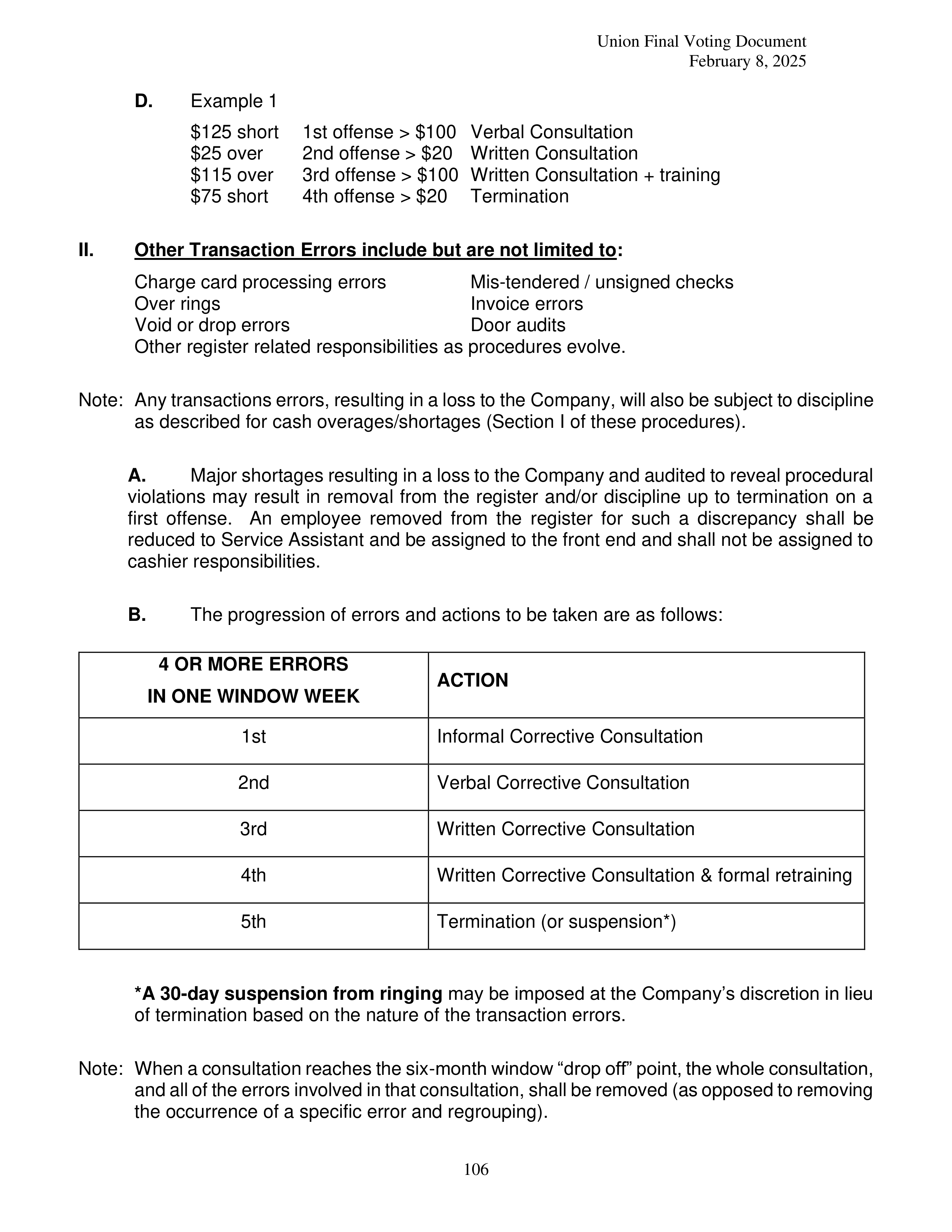 Costco Wholesale Teamsters Agreement — page 106