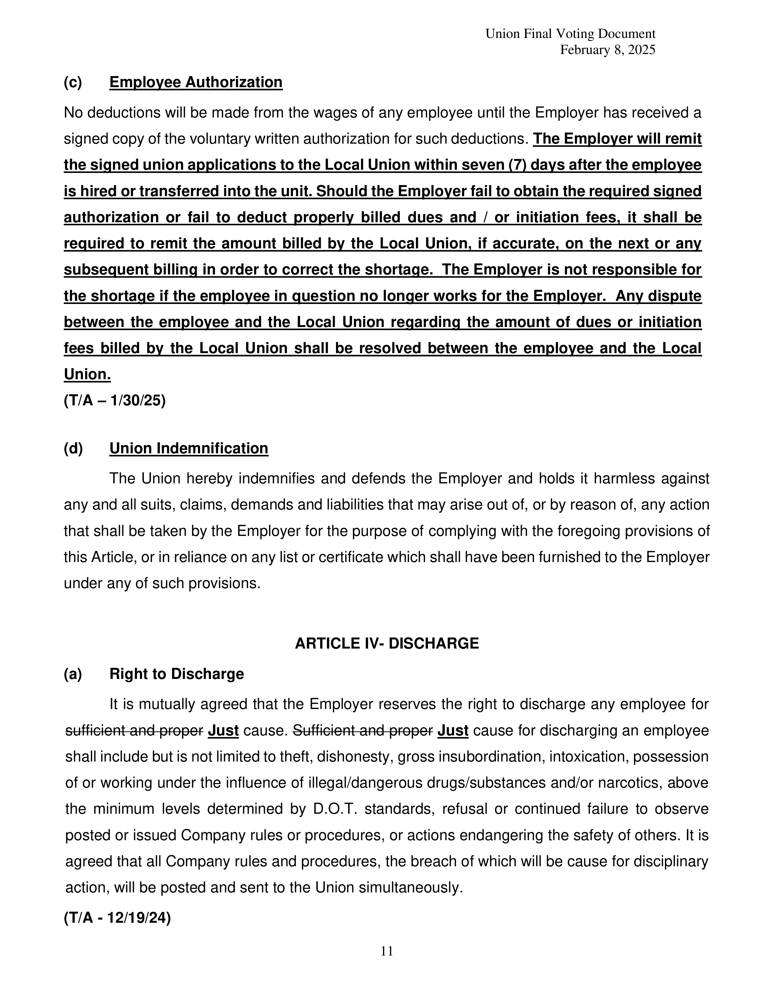 Costco Wholesale Teamsters Agreement — page 11