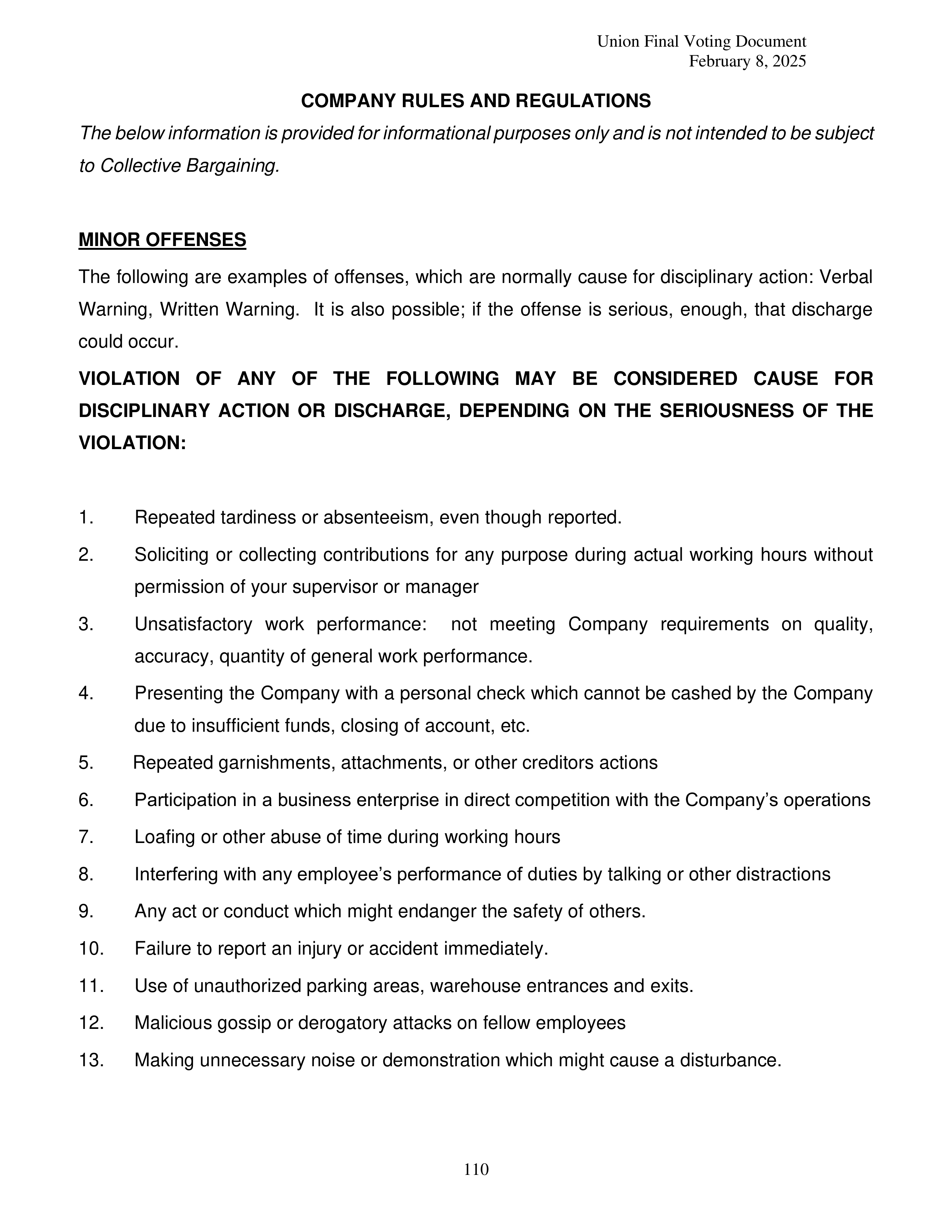 Costco Wholesale Teamsters Agreement — page 110