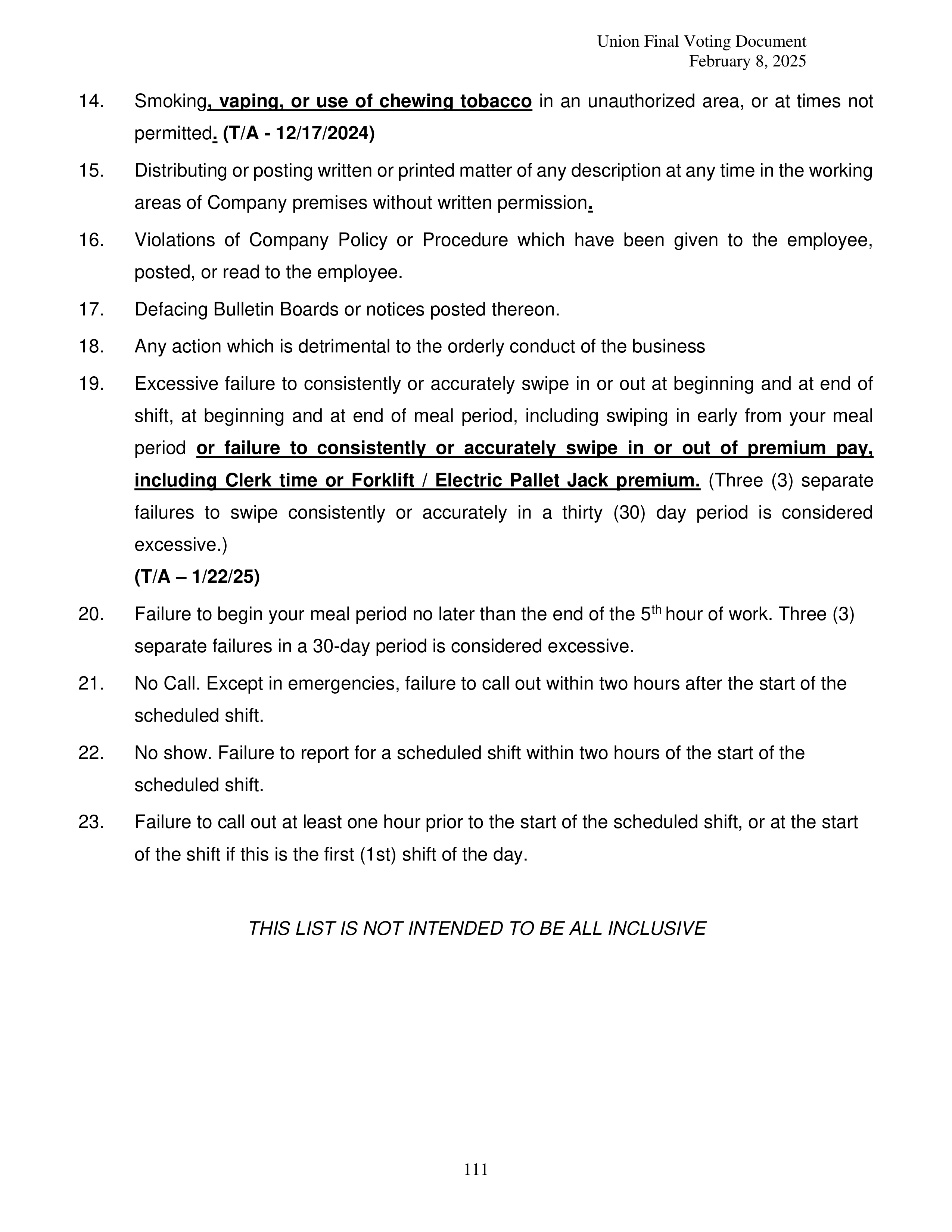 Costco Wholesale Teamsters Agreement — page 111