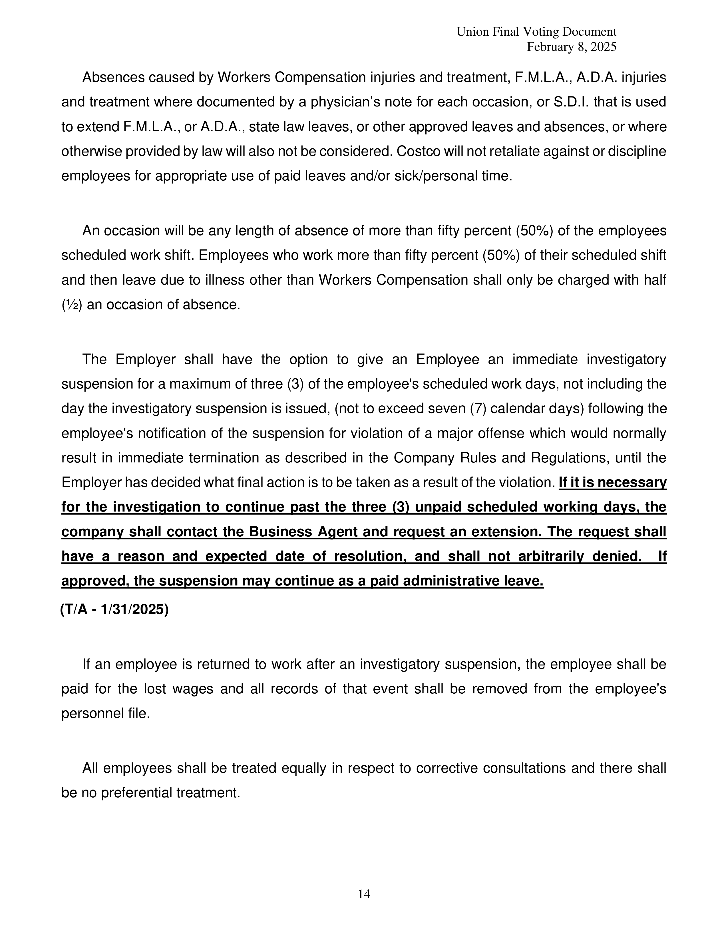 Costco Wholesale Teamsters Agreement — page 14