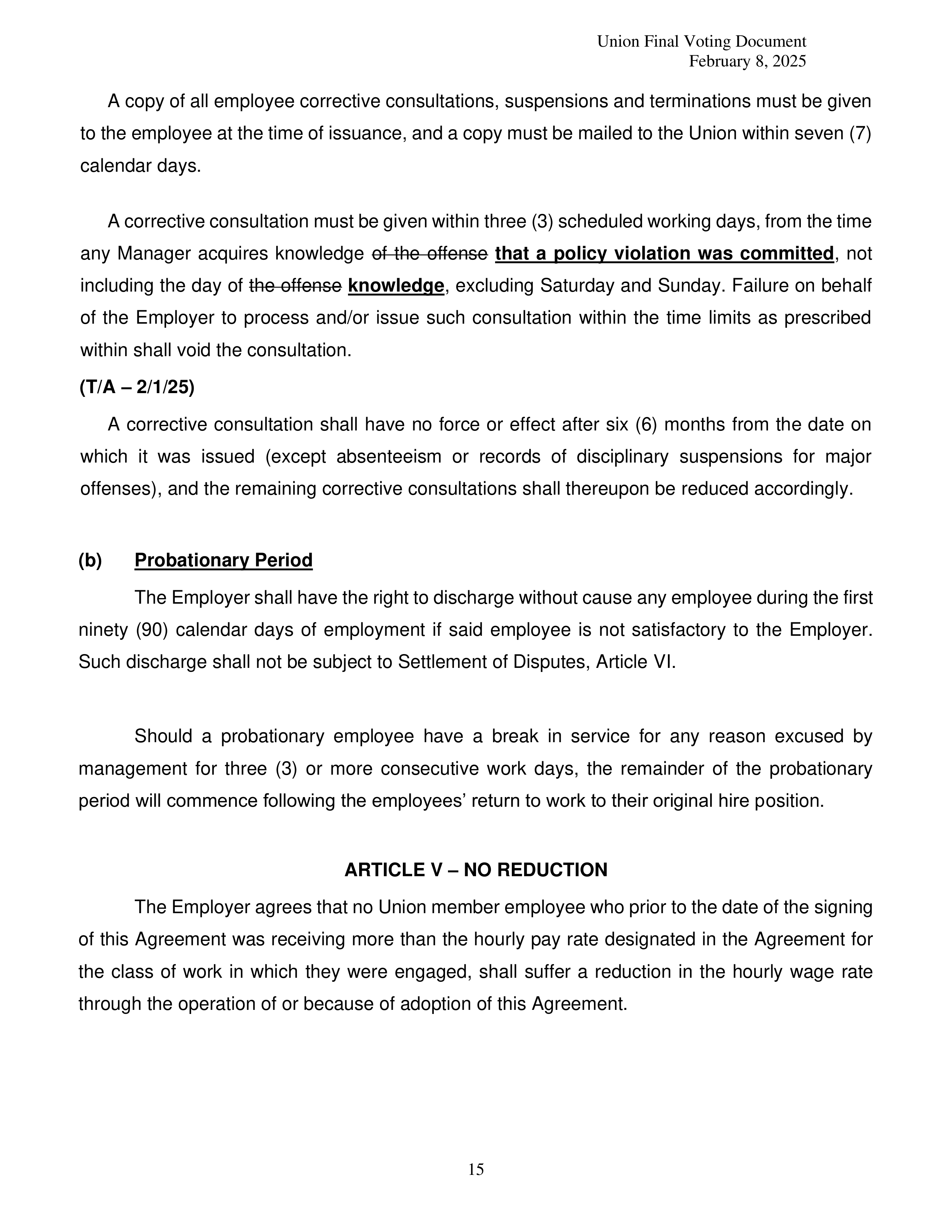 Costco Wholesale Teamsters Agreement — page 15