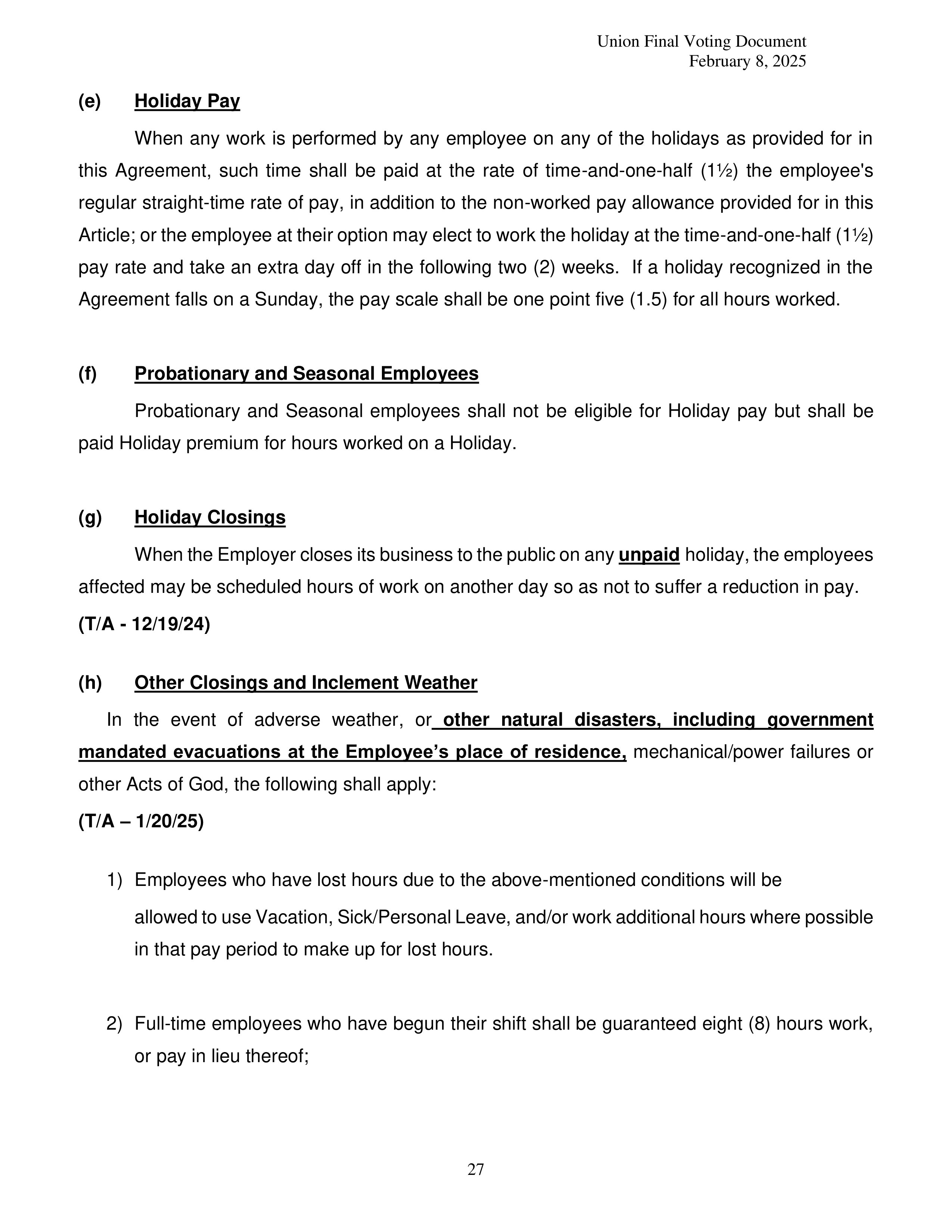 Costco Wholesale Teamsters Agreement — page 27