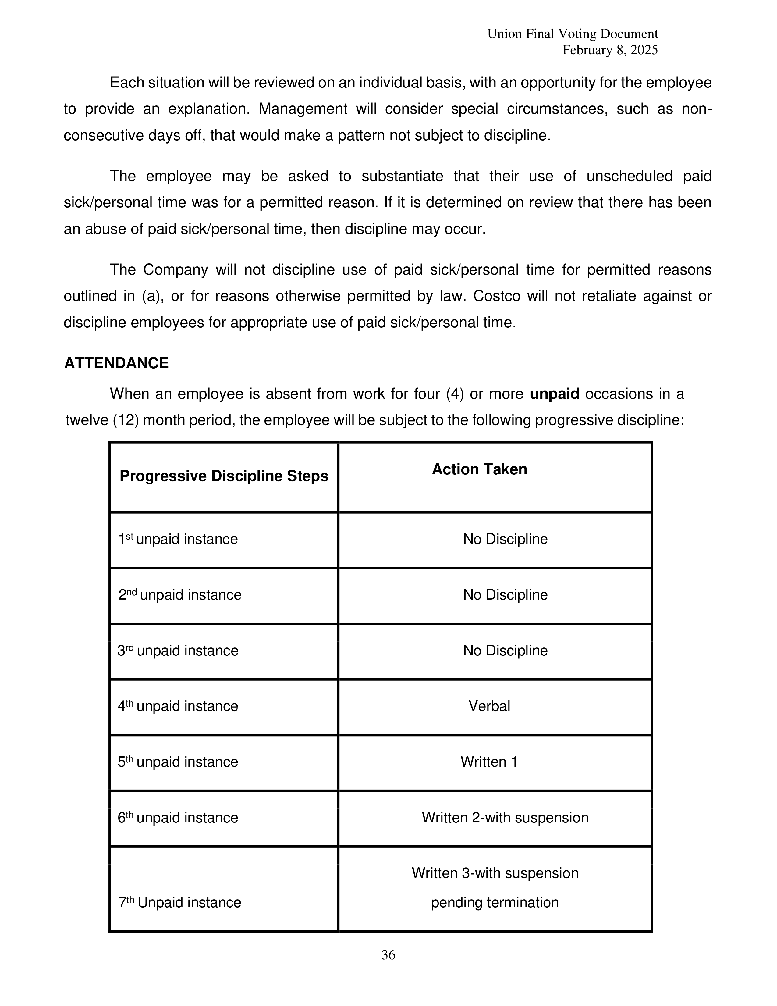 Costco Wholesale Teamsters Agreement — page 36