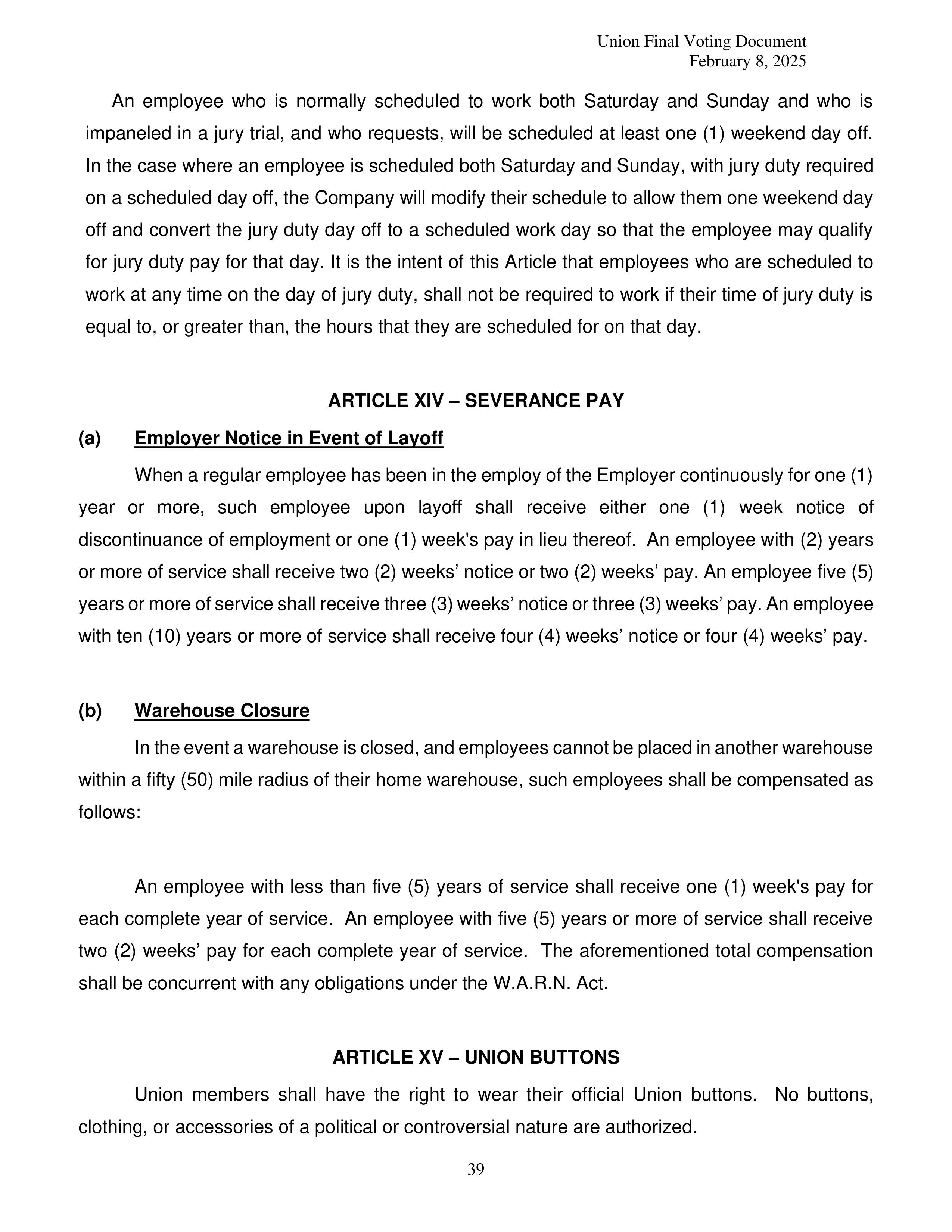 Costco Wholesale Teamsters Agreement — page 39