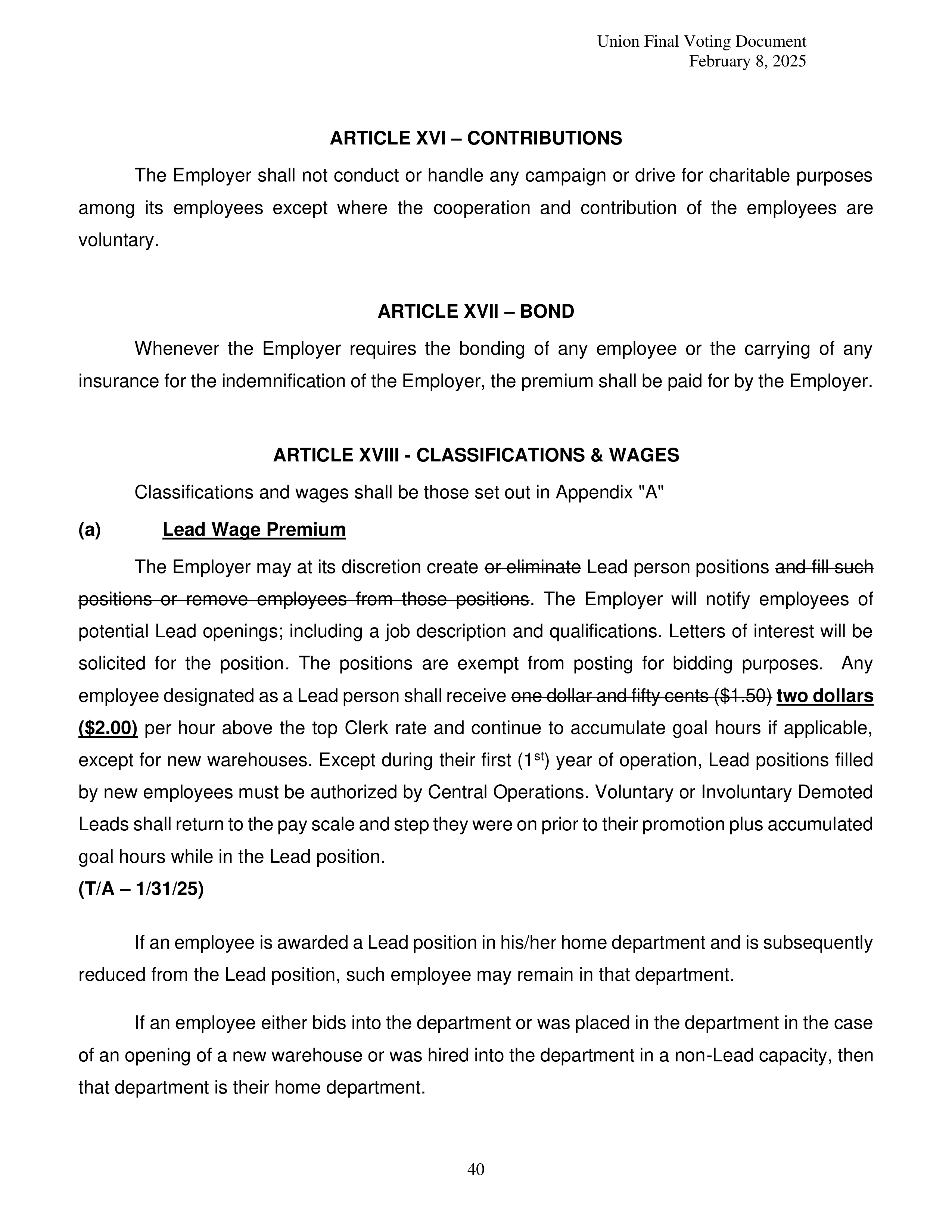 Costco Wholesale Teamsters Agreement — page 40
