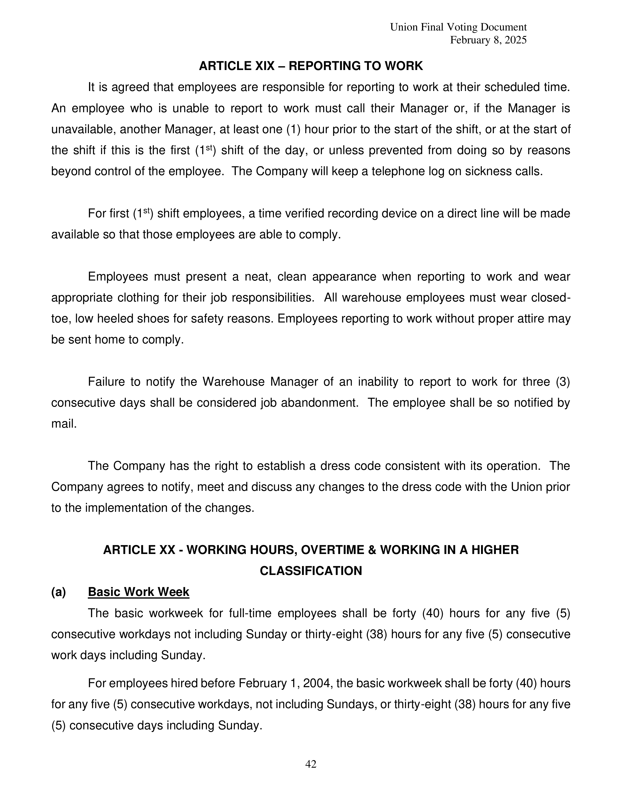 Costco Wholesale Teamsters Agreement — page 42