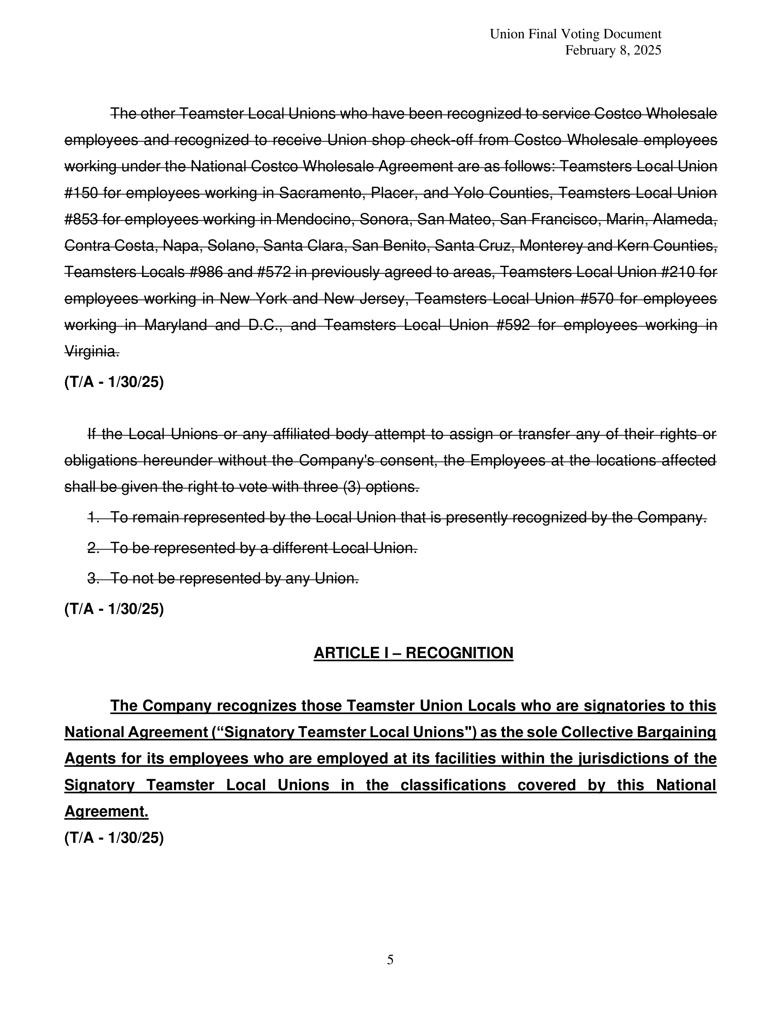 Costco Wholesale Teamsters Agreement — page 5