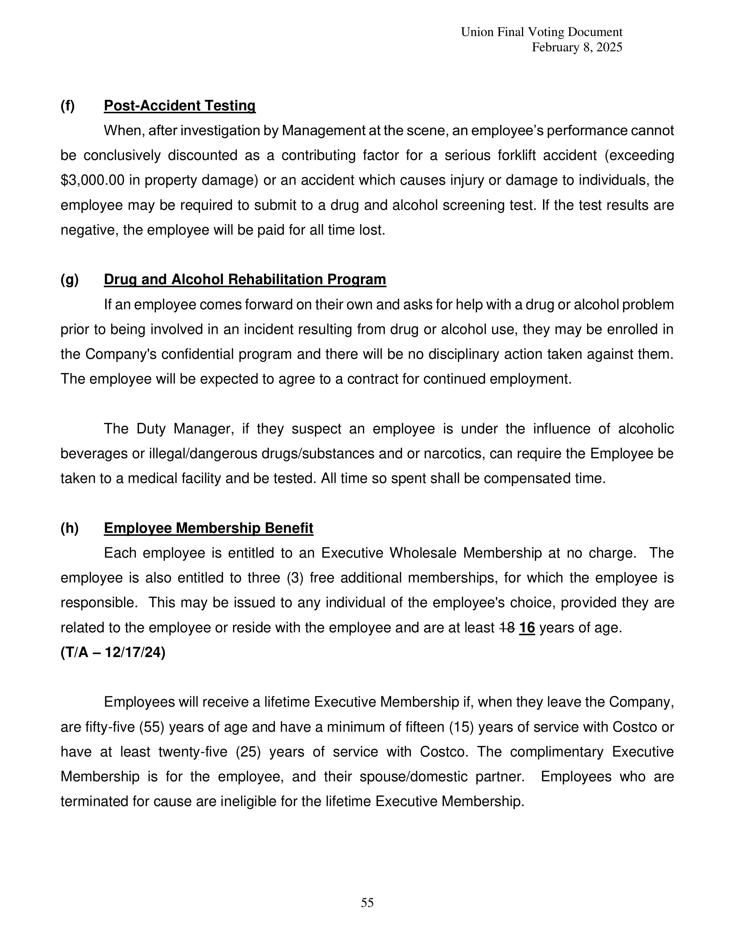 Costco Wholesale Teamsters Agreement — page 55