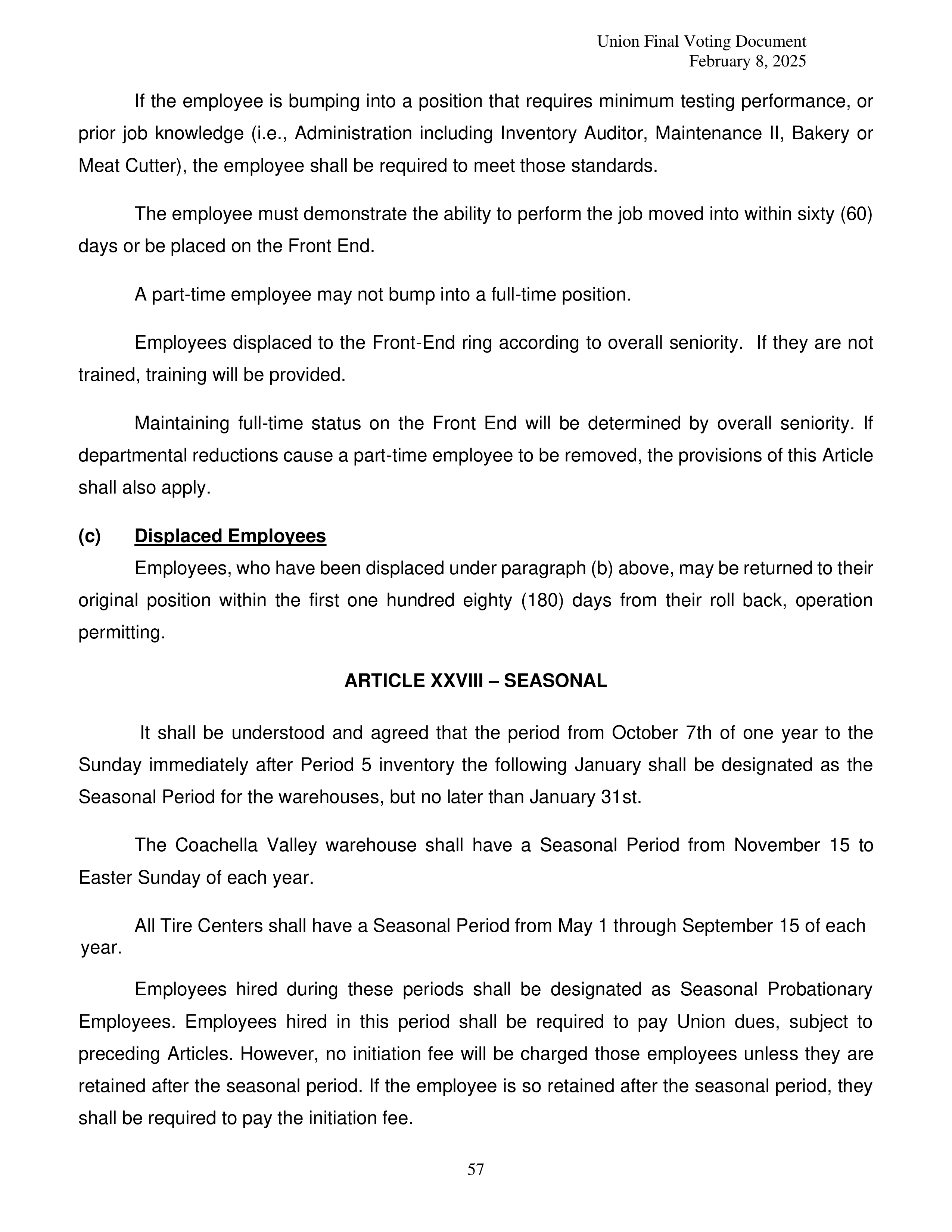 Costco Wholesale Teamsters Agreement — page 57
