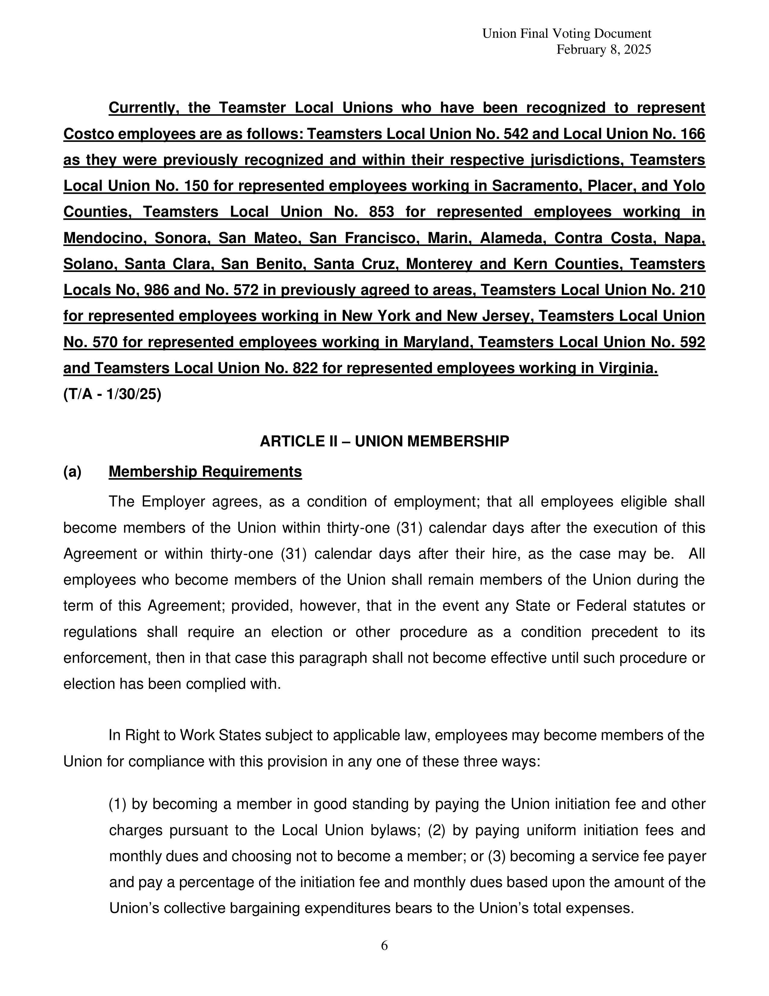 Costco Wholesale Teamsters Agreement — page 6