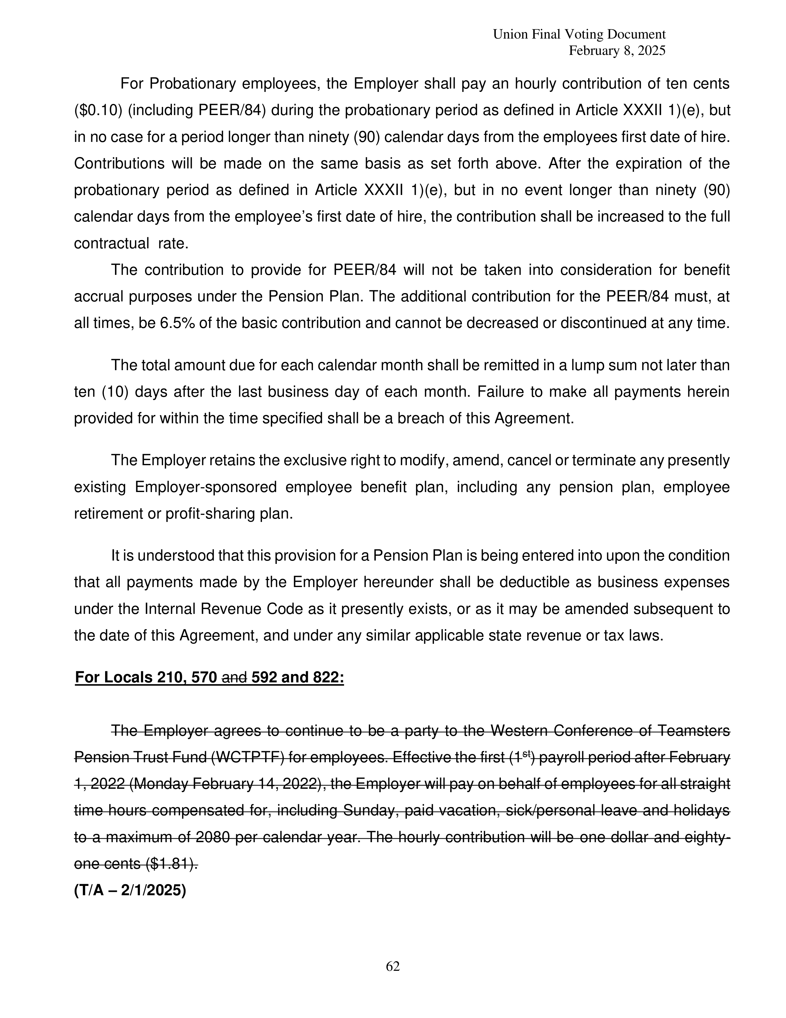 Costco Wholesale Teamsters Agreement — page 62