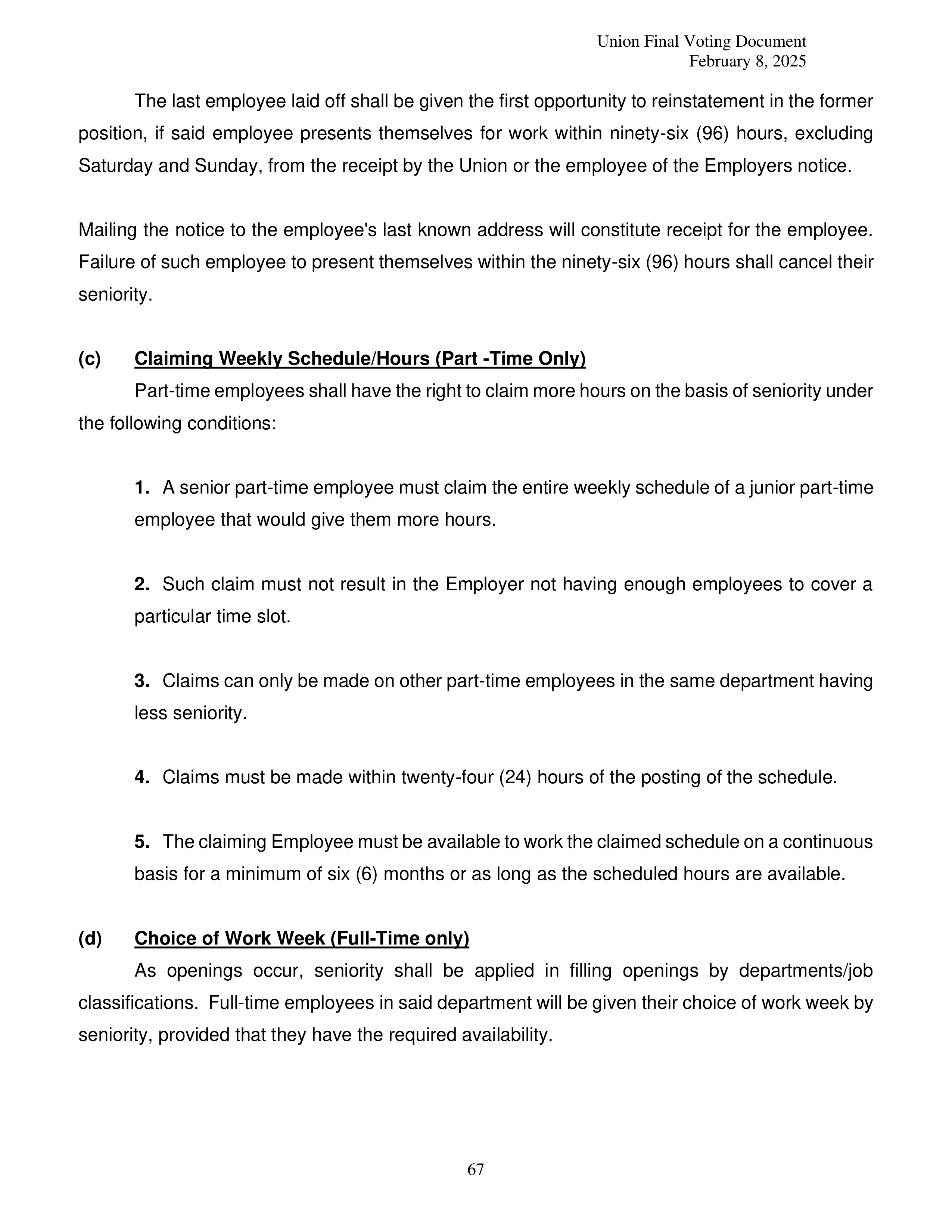 Costco Wholesale Teamsters Agreement — page 67