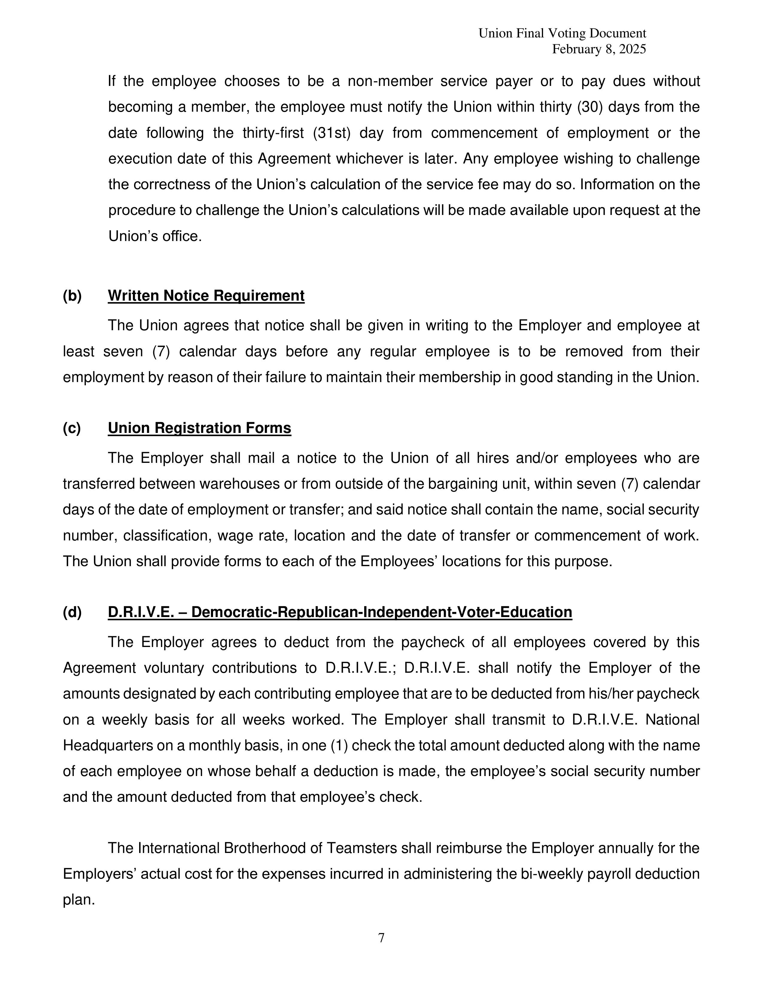 Costco Wholesale Teamsters Agreement — page 7