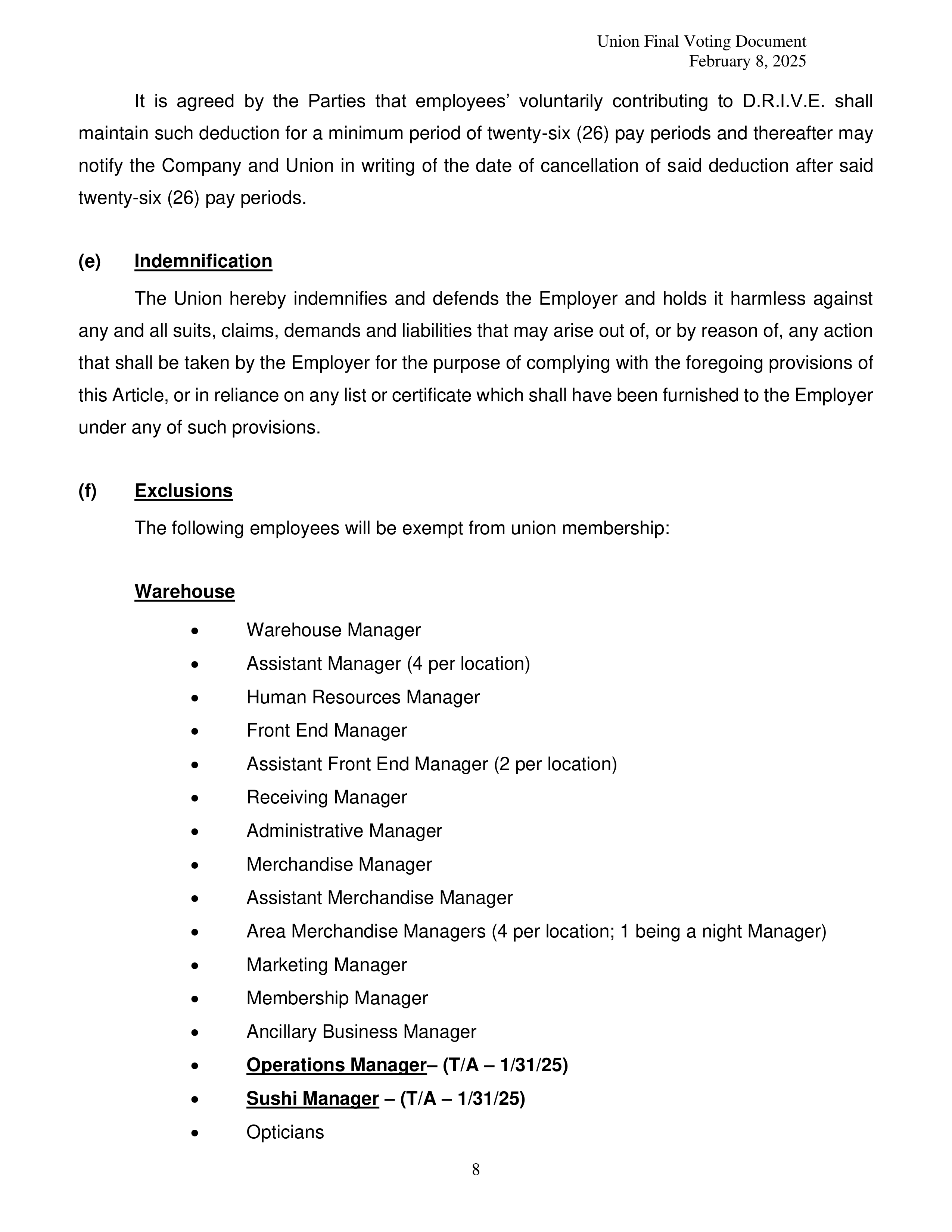Costco Wholesale Teamsters Agreement — page 8