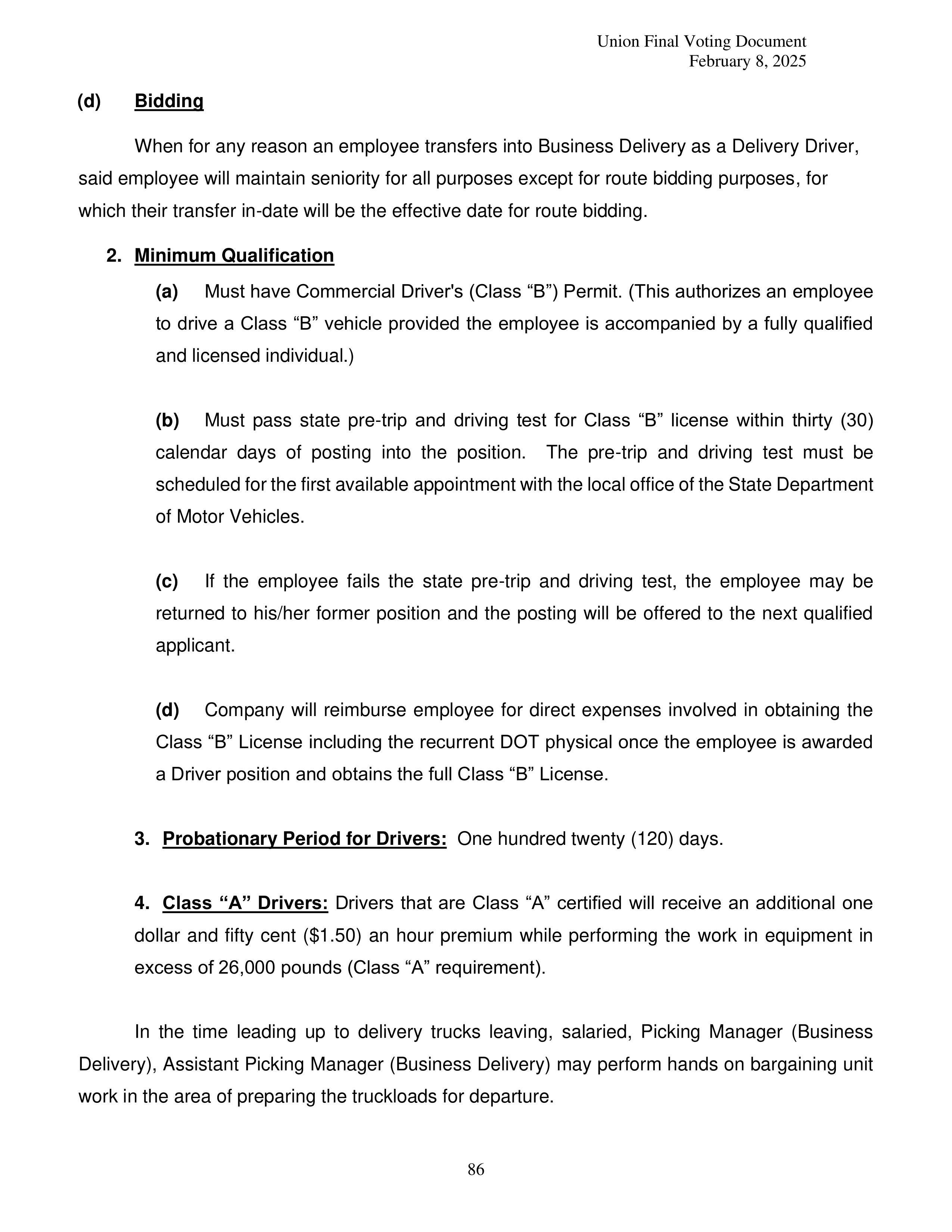 Costco Wholesale Teamsters Agreement — page 86
