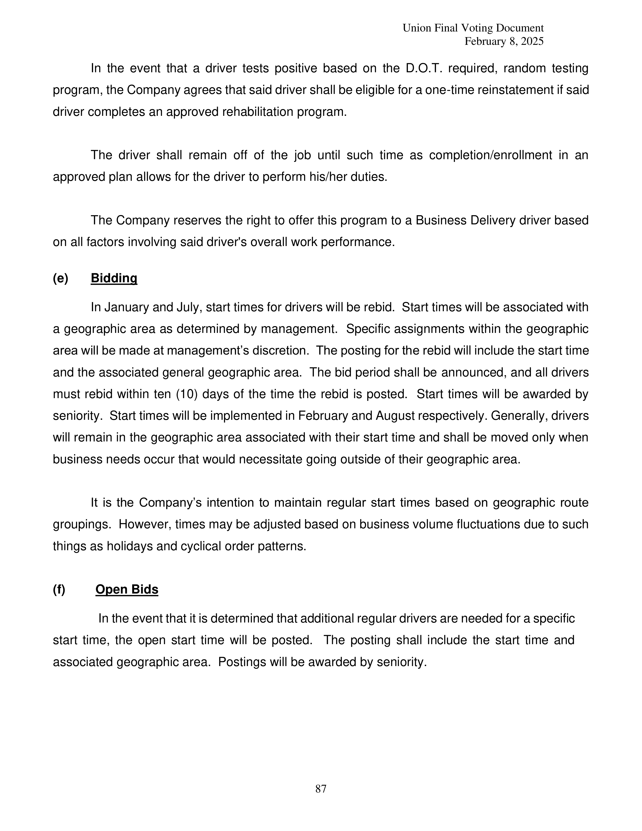 Costco Wholesale Teamsters Agreement — page 87