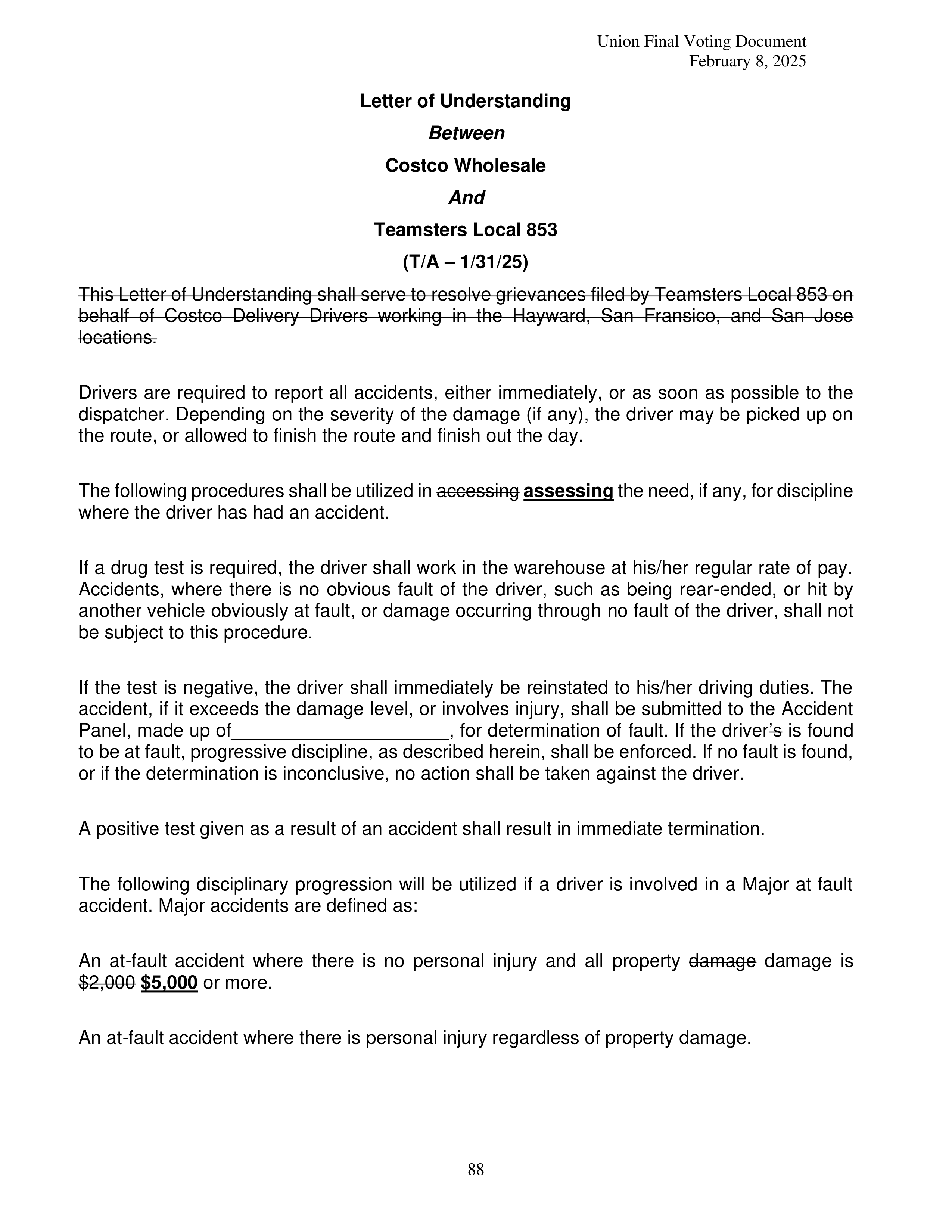 Costco Wholesale Teamsters Agreement — page 88
