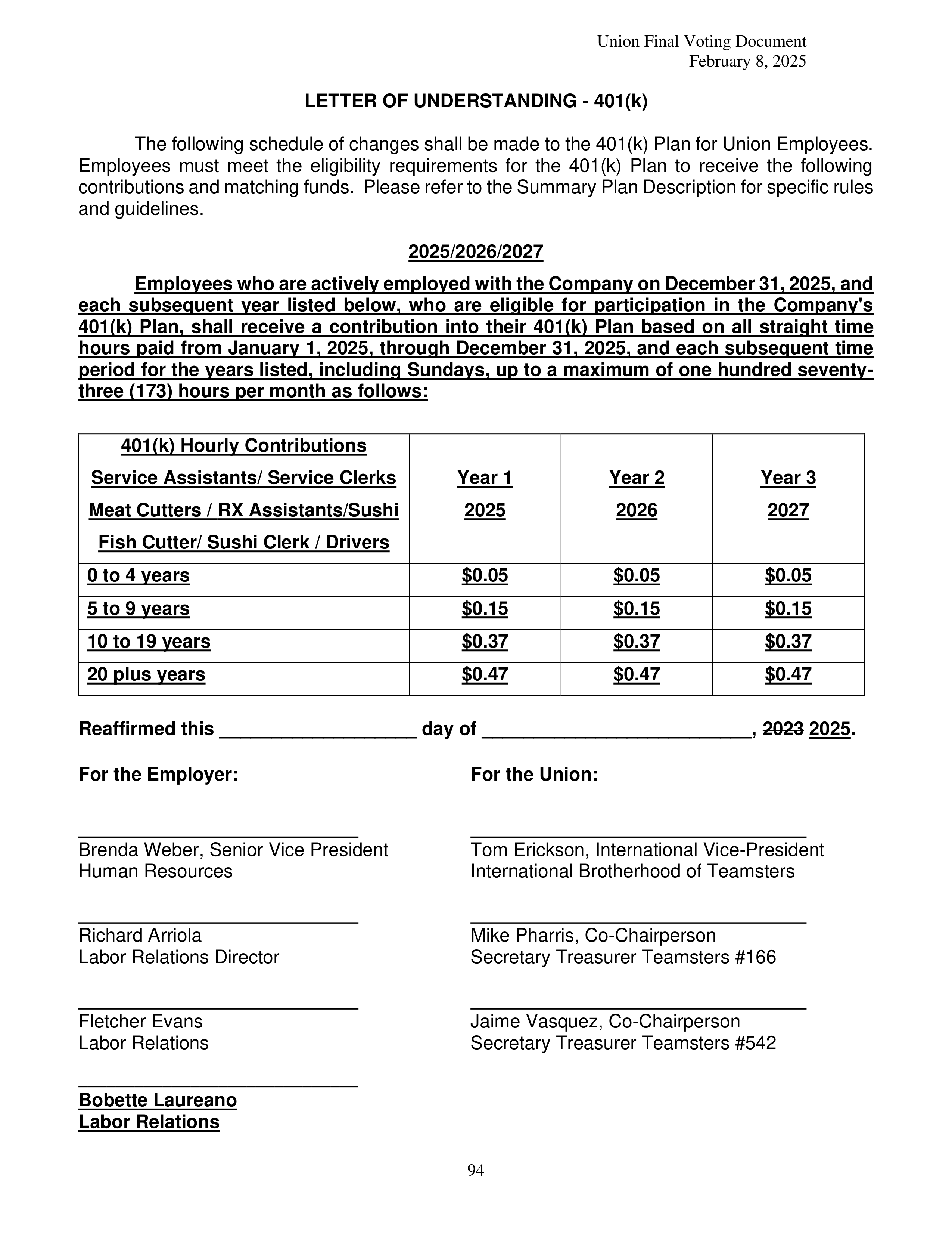 Costco Wholesale Teamsters Agreement — page 94