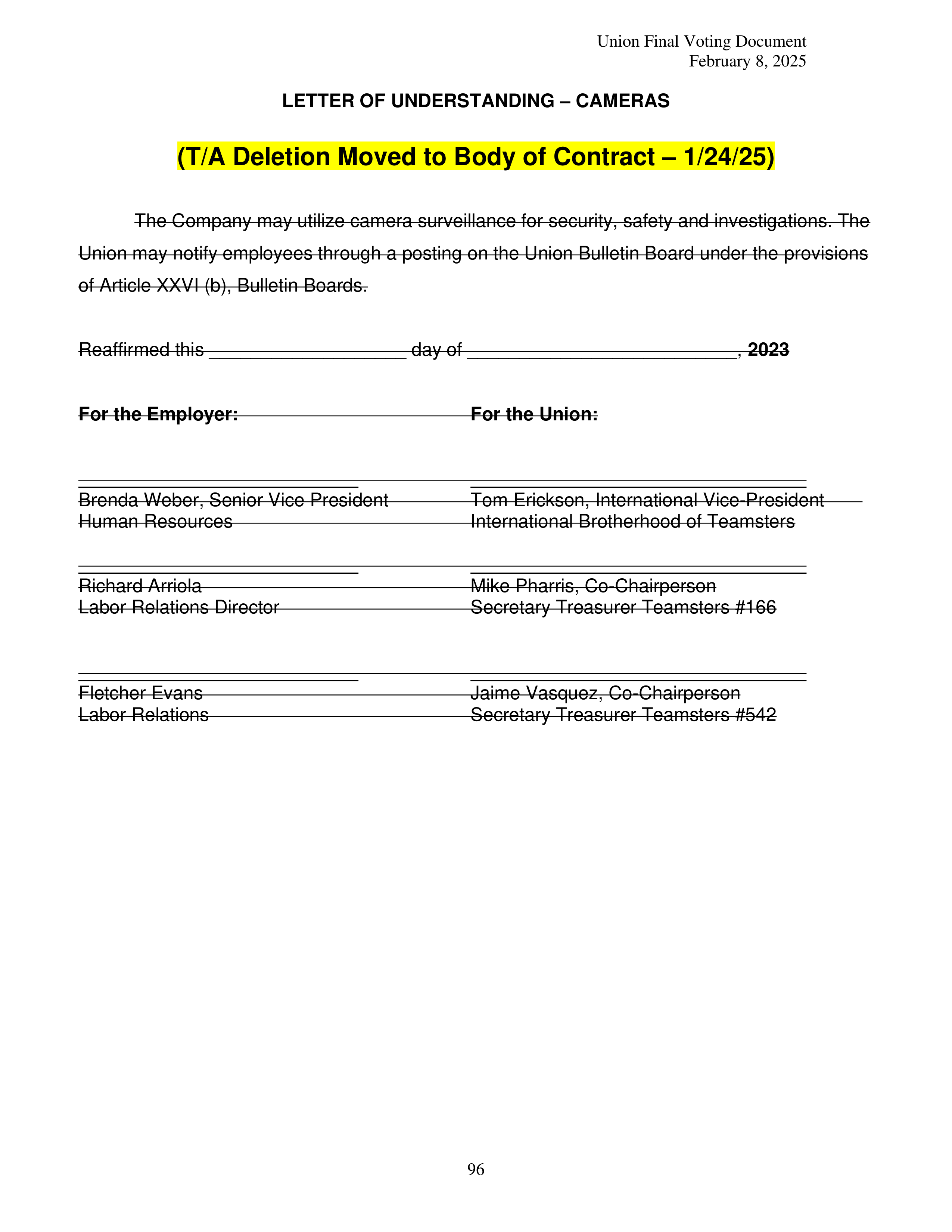 Costco Wholesale Teamsters Agreement — page 96