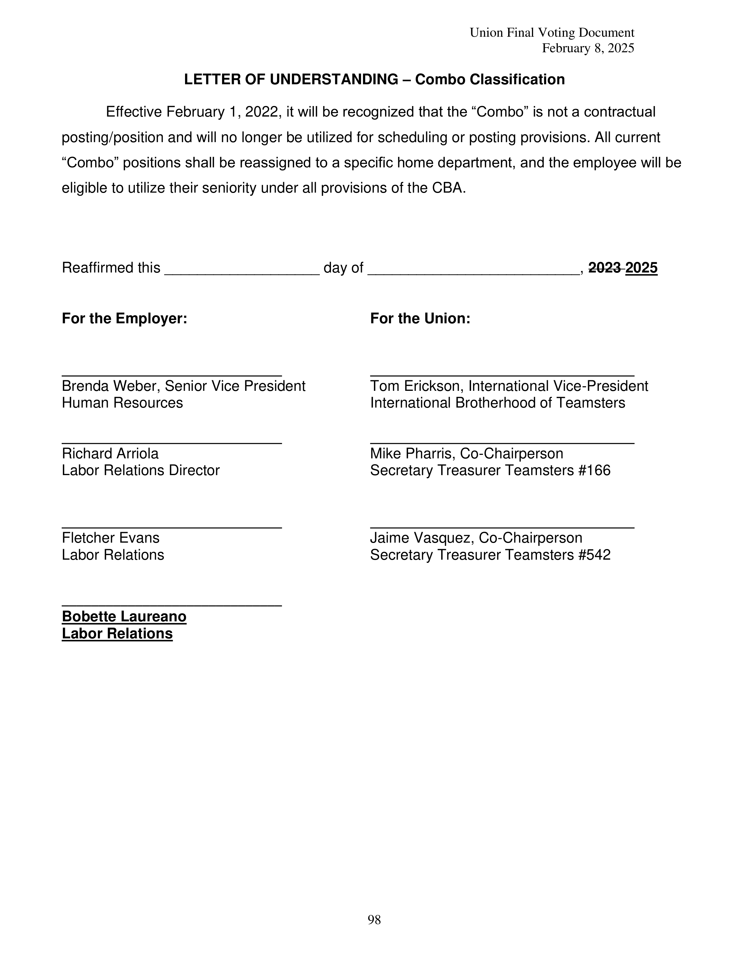 Costco Wholesale Teamsters Agreement — page 98
