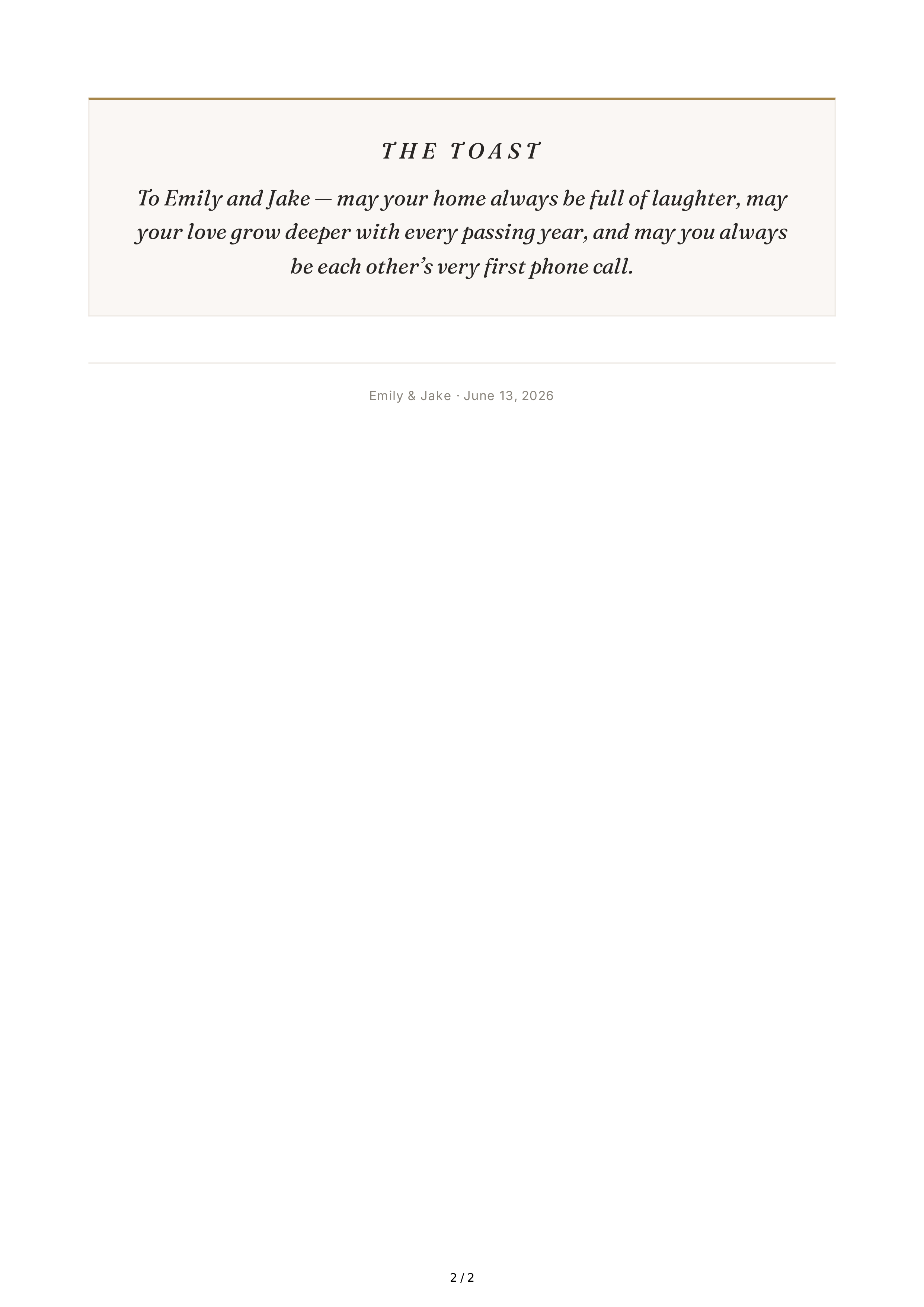 Cousin Maid of Honor Speech — page 2