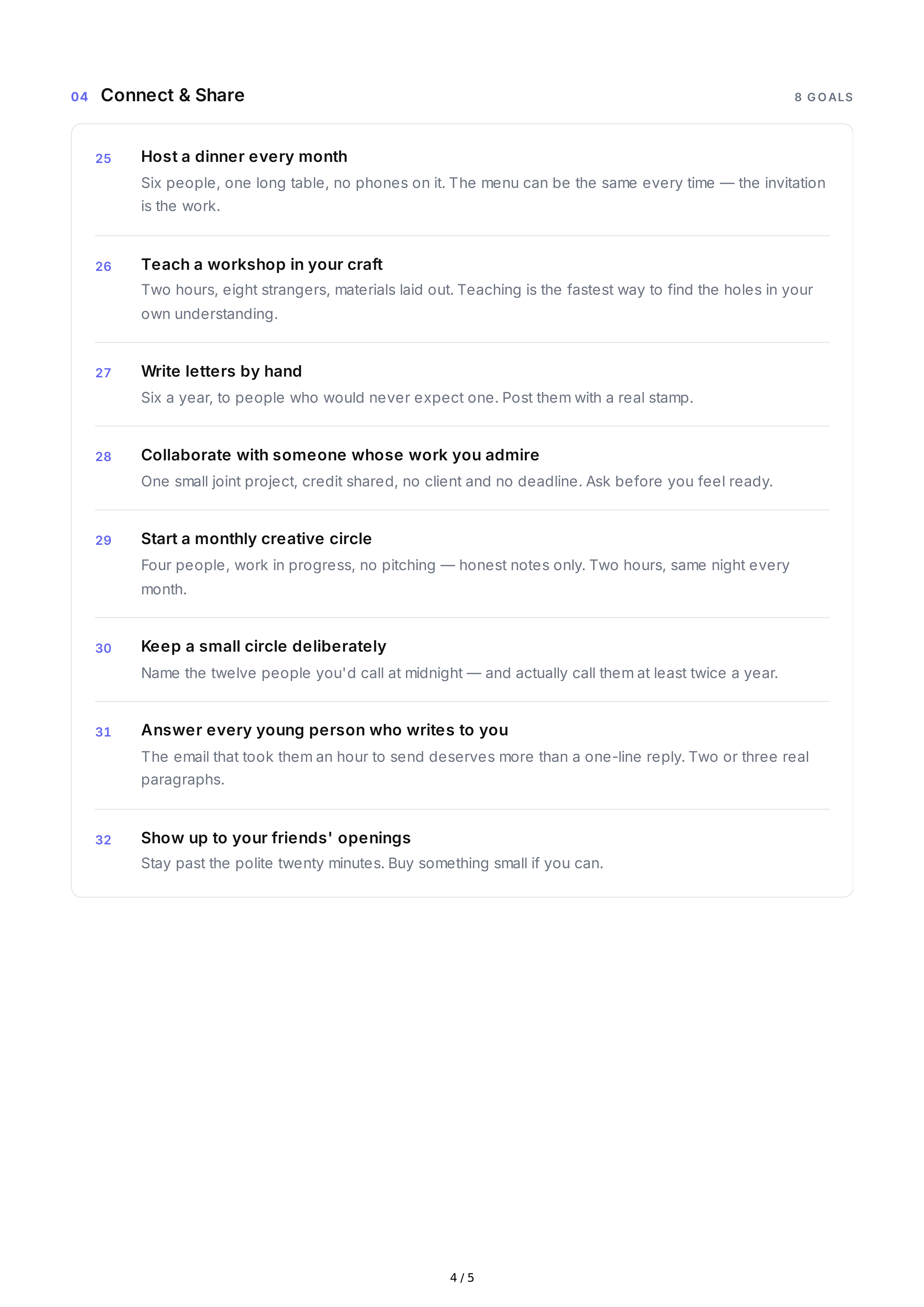 Creative Life Goals — page 4