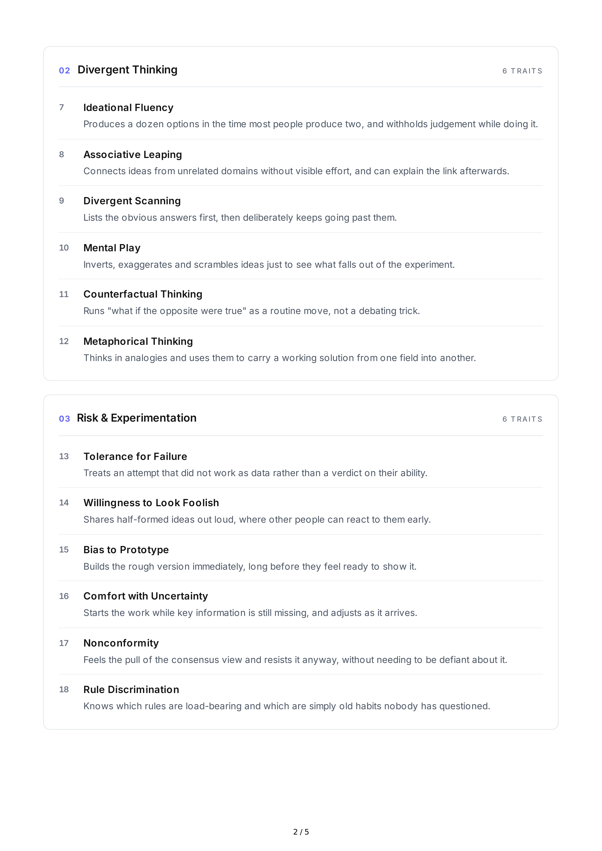 Creativity Personality Traits — page 2