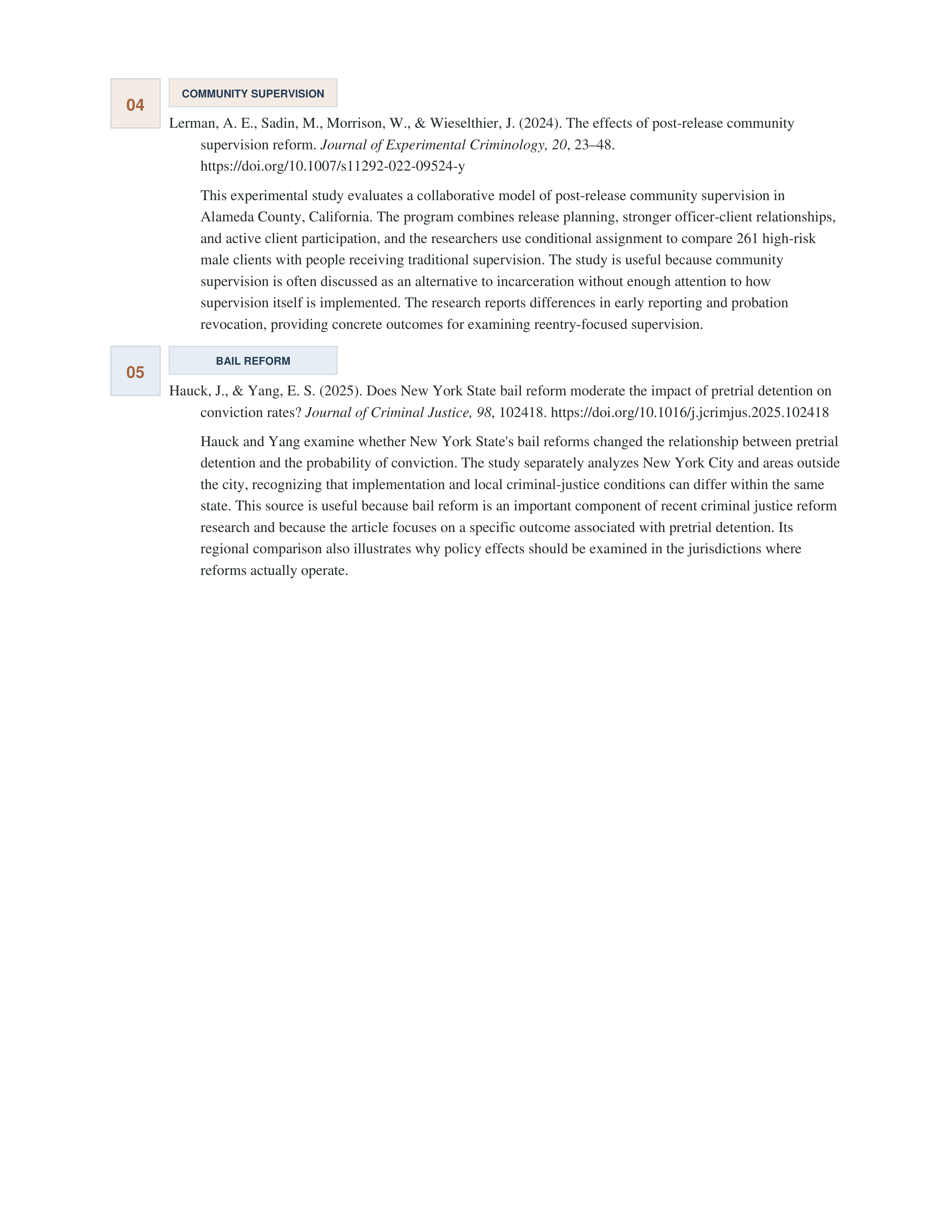 Criminal Justice Reform Annotated Bibliography — page 2