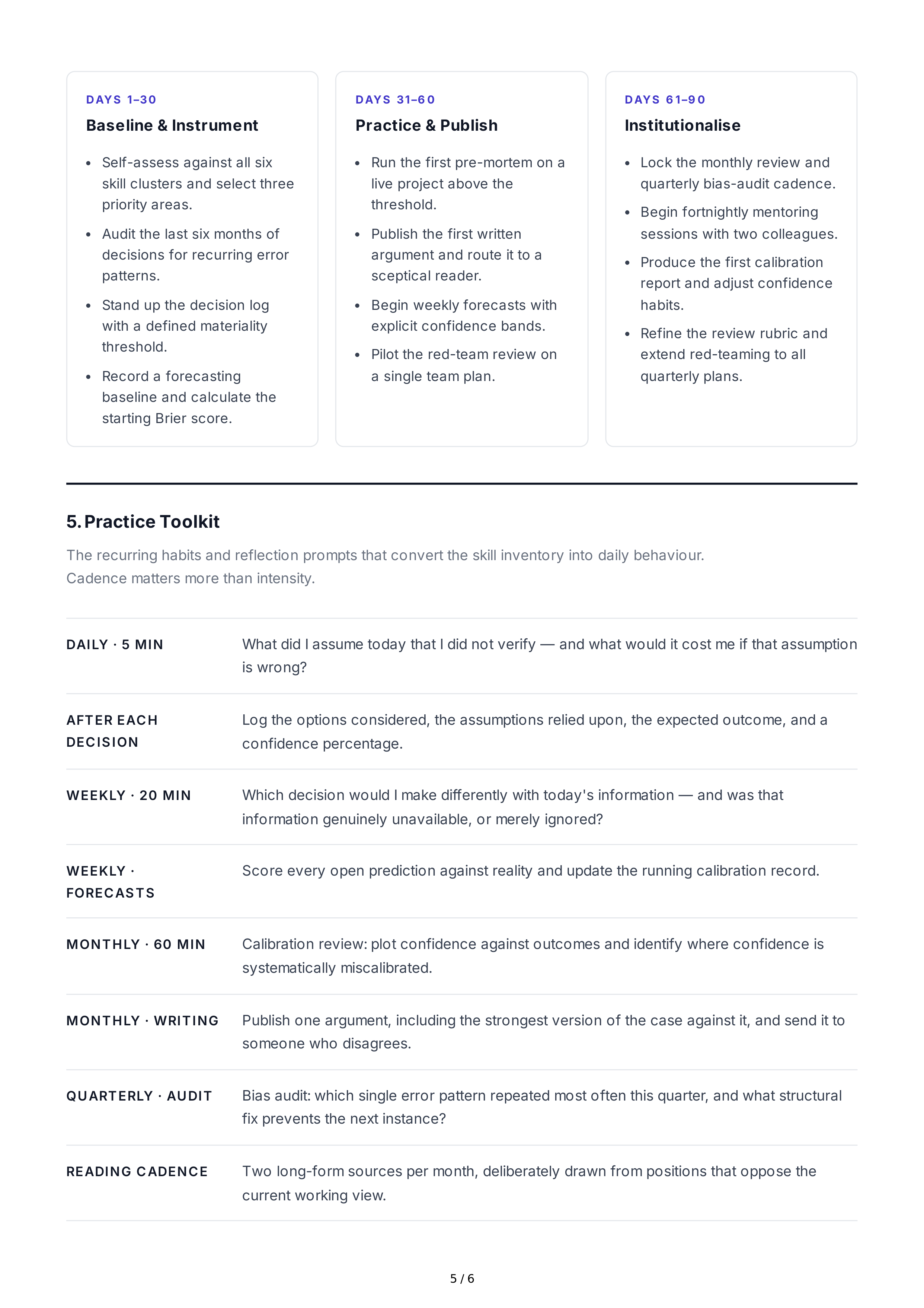 Critical Thinking Development Professional Goals — page 5