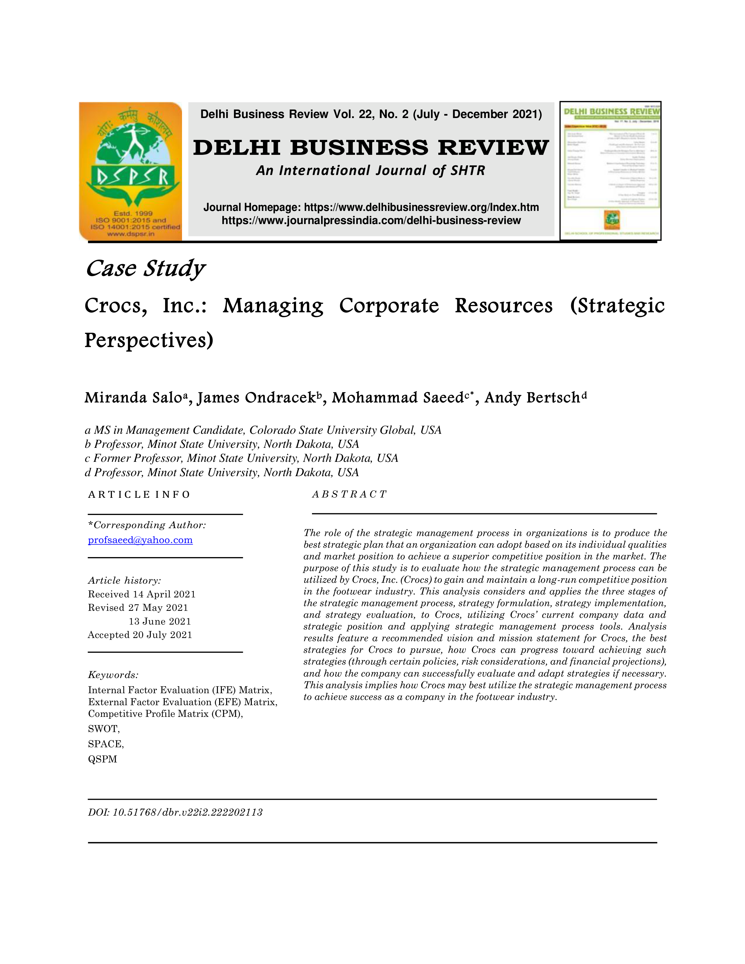 Crocs Case Study — page 1