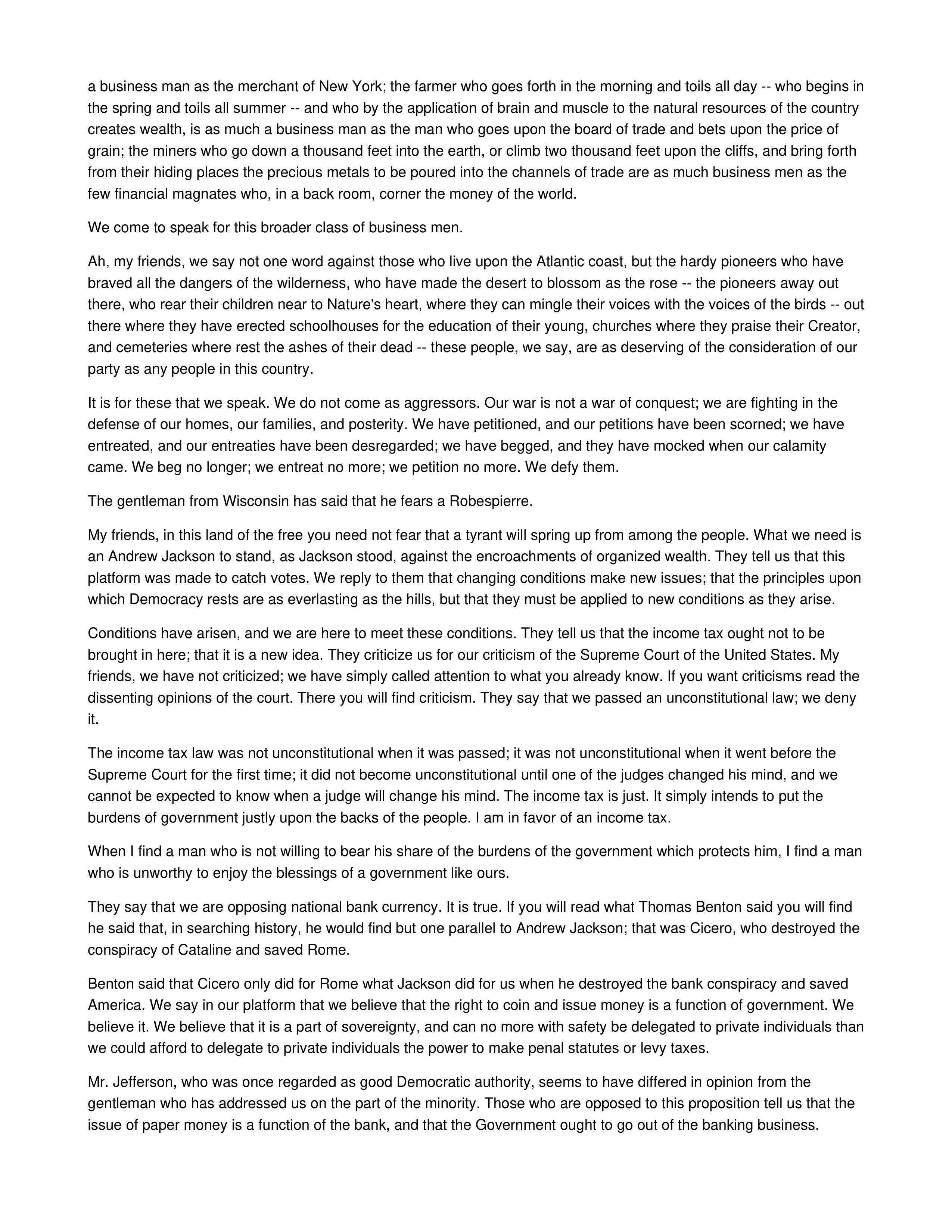 Cross of Gold Persuasive Speech — page 2