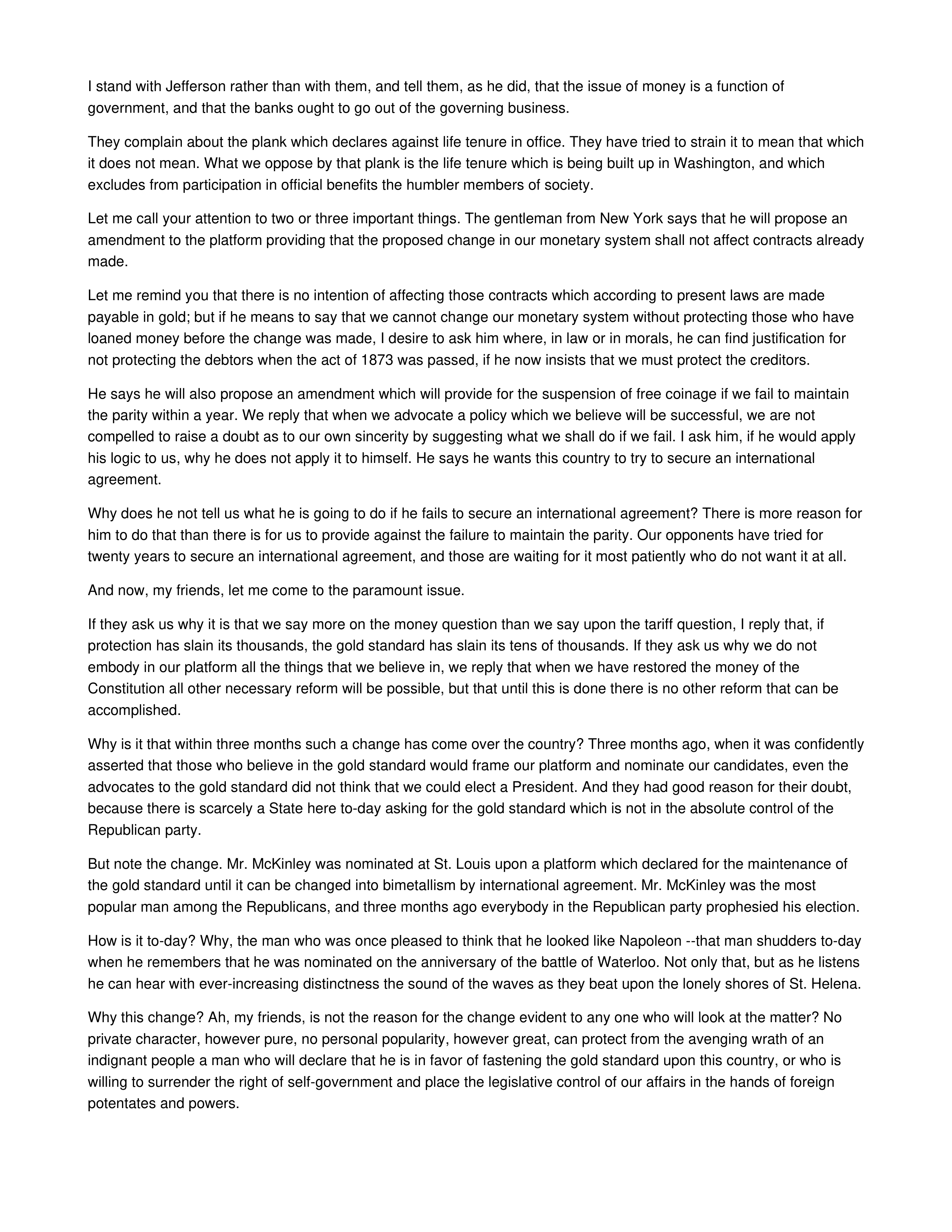Cross of Gold Persuasive Speech — page 3
