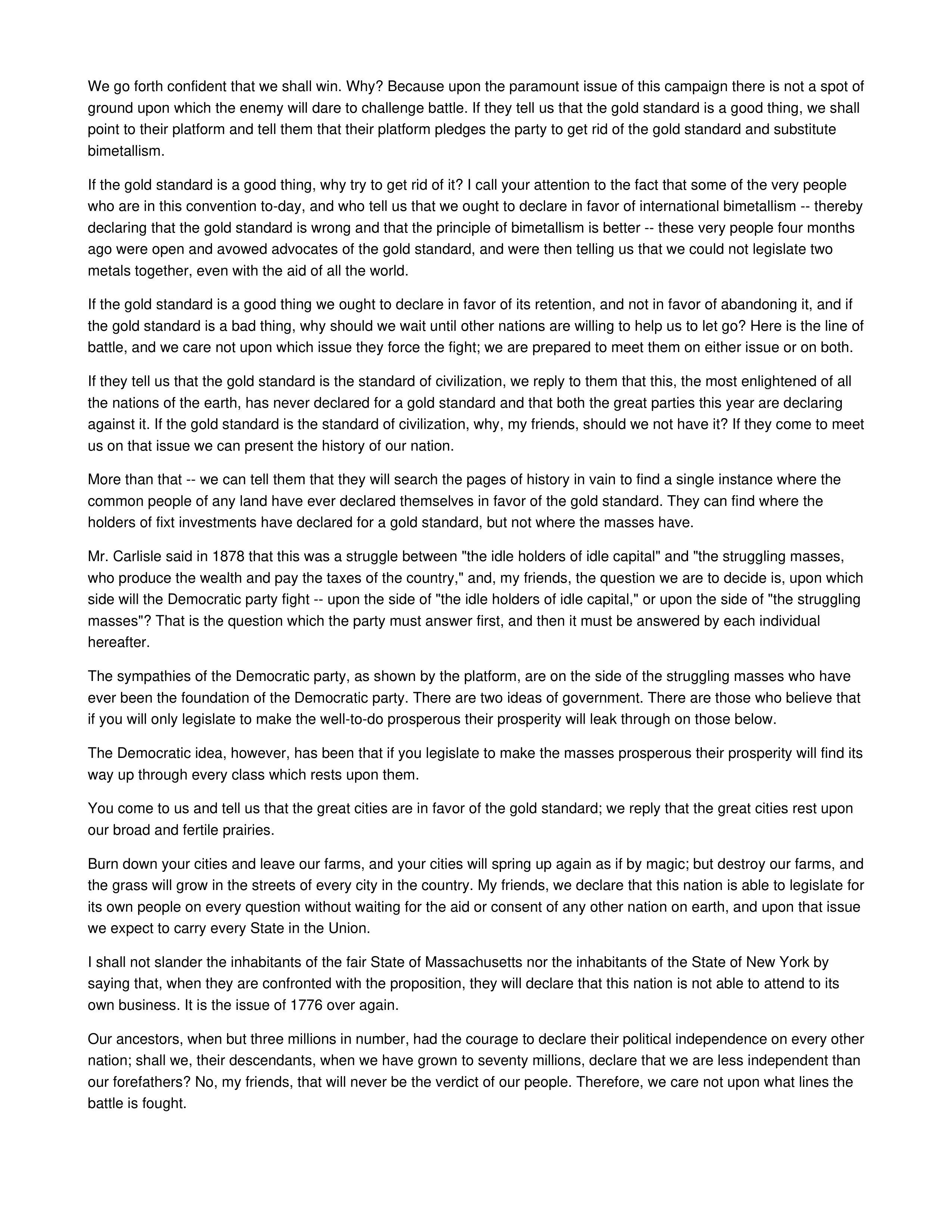 Cross of Gold Persuasive Speech — page 4