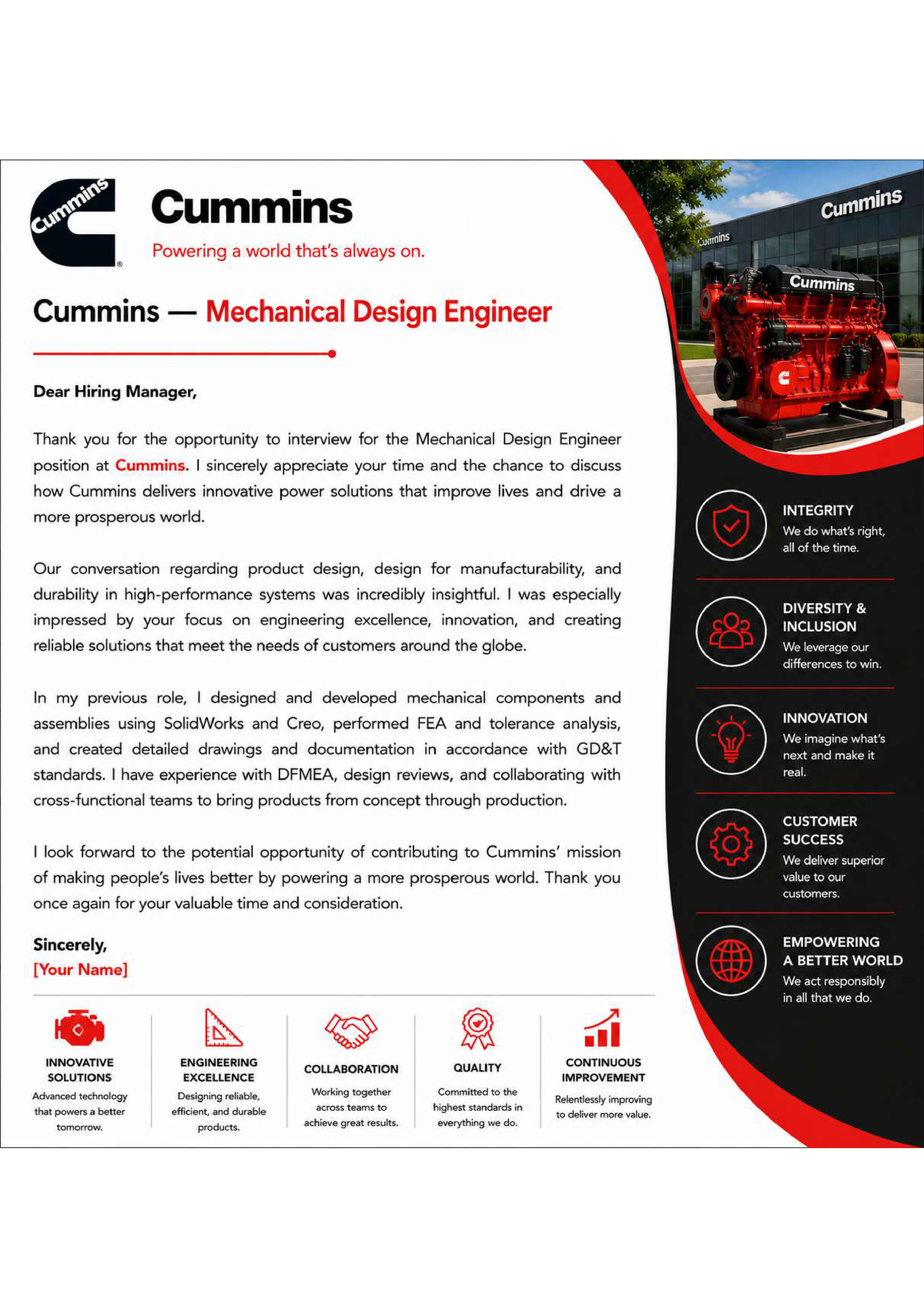 Cummins Mechanical Design Engineer — page 1