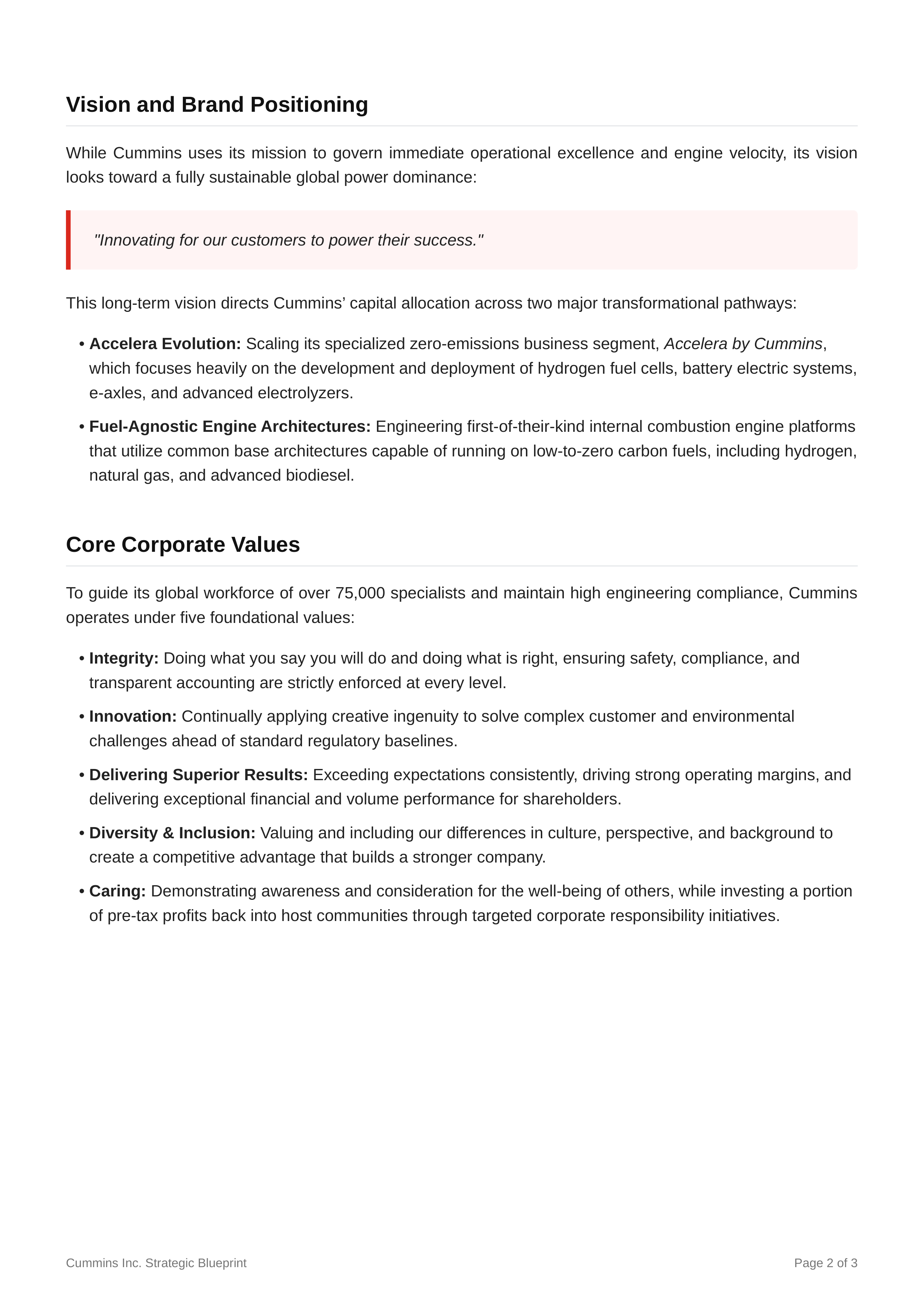 Cummins Mission Statement — page 2